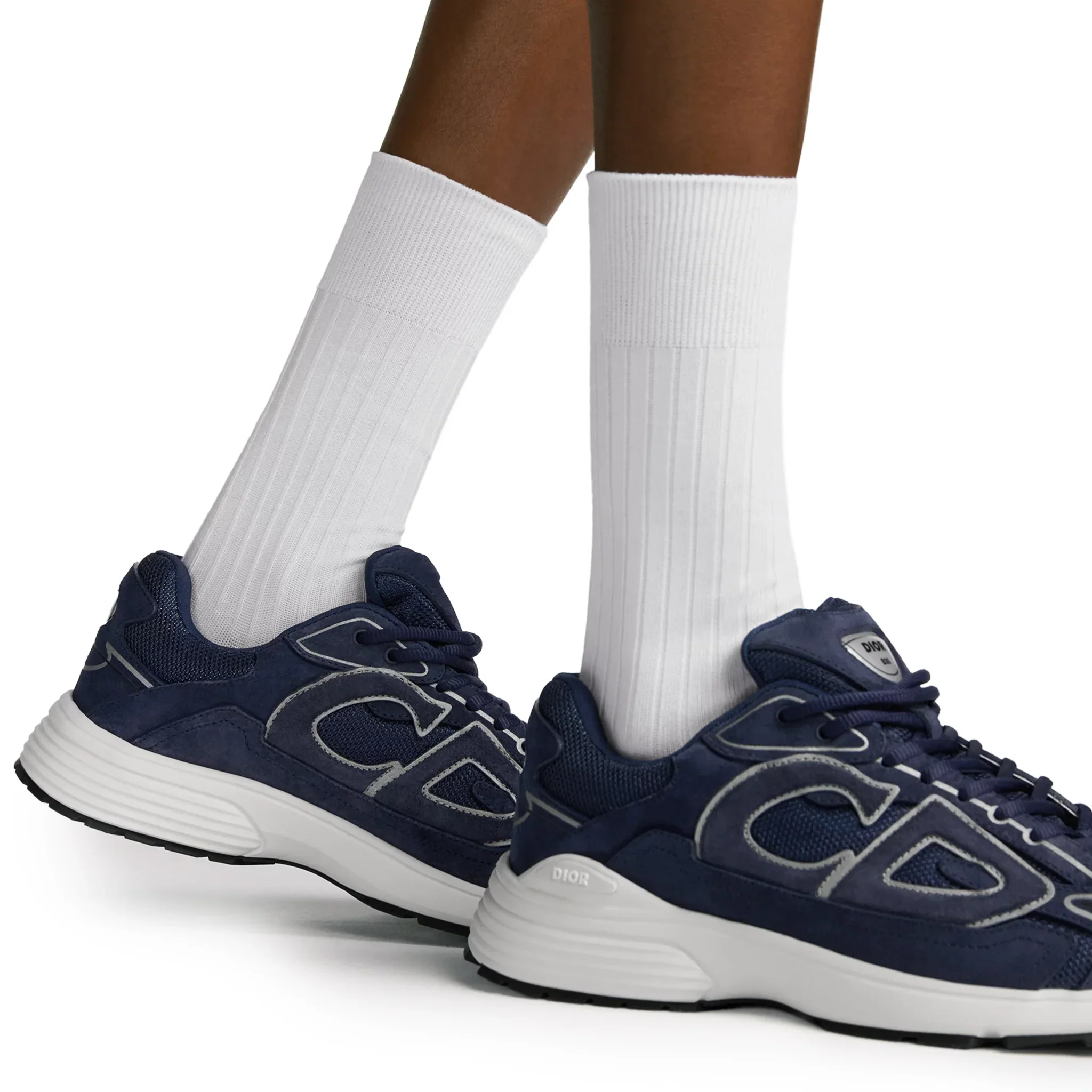 Dior B30 Countdown Mesh Navy Blue Suede Trainer - Image 6