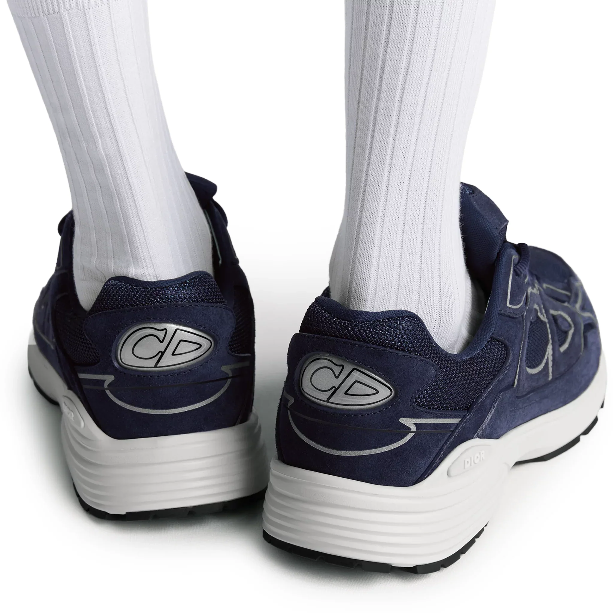 Dior B30 Countdown Mesh Navy Blue Suede Trainer - Image 7