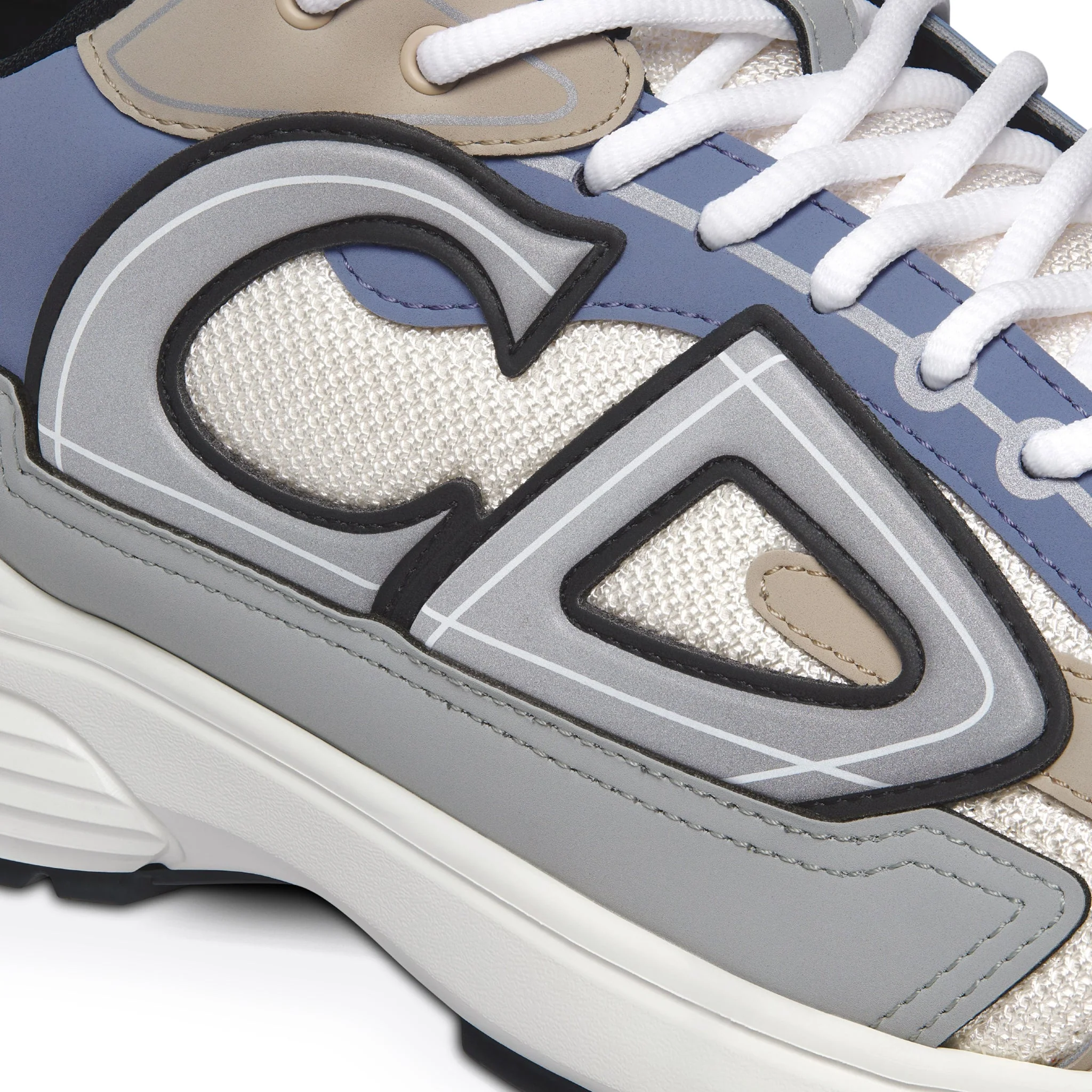 Dior B30 Cream Beige Blue Grey Trainer - Image 6