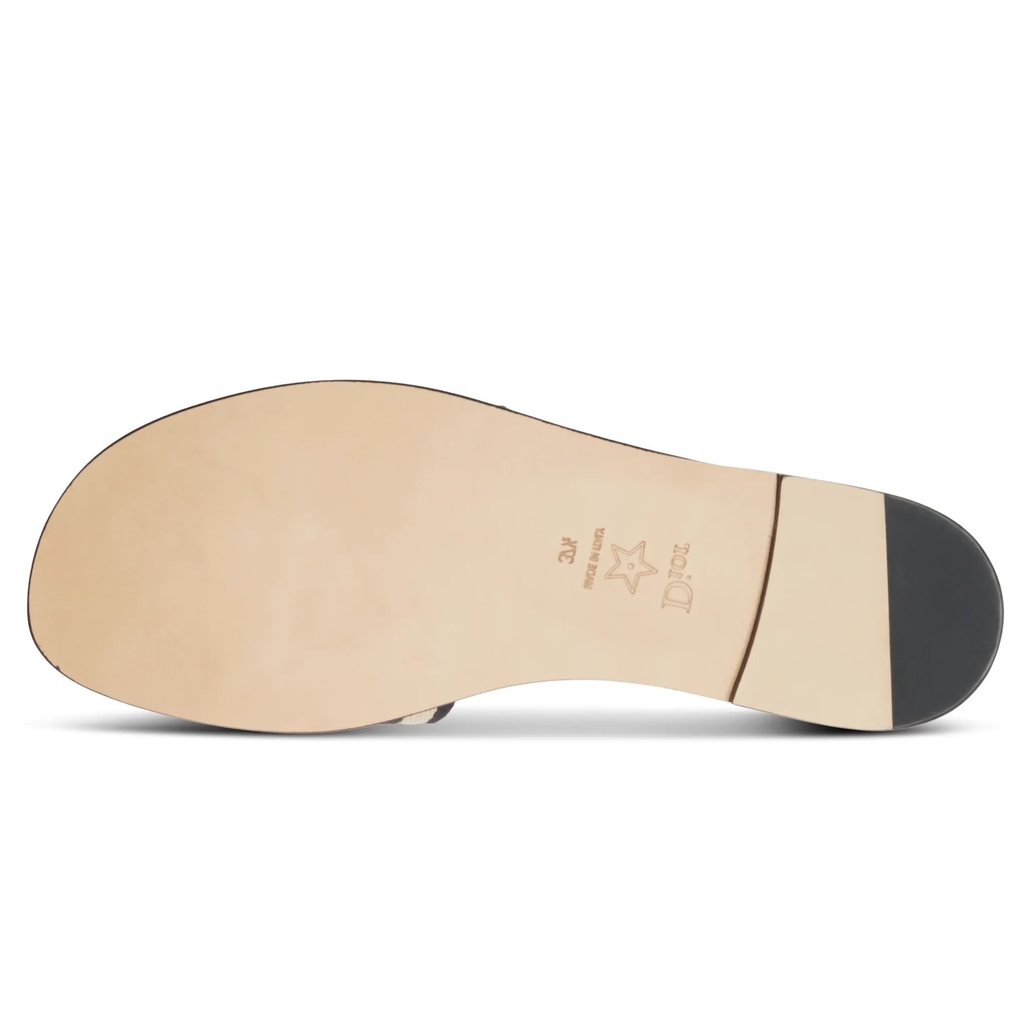 Dior Dway Embroidered Cotton Beige Black Slides - Image 7