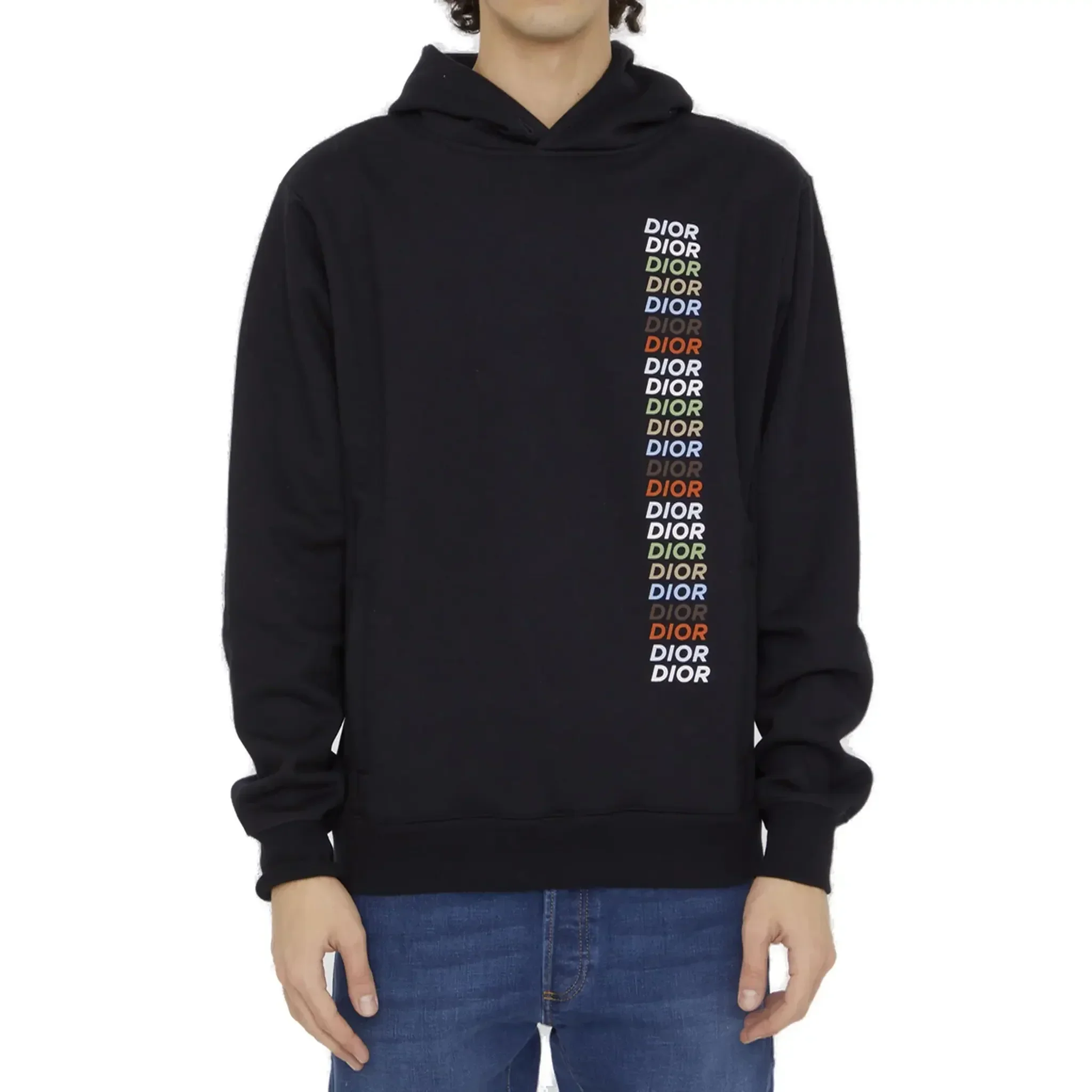 Dior Printed Relaxed Fit Cotton Black Hoodie - Image 3