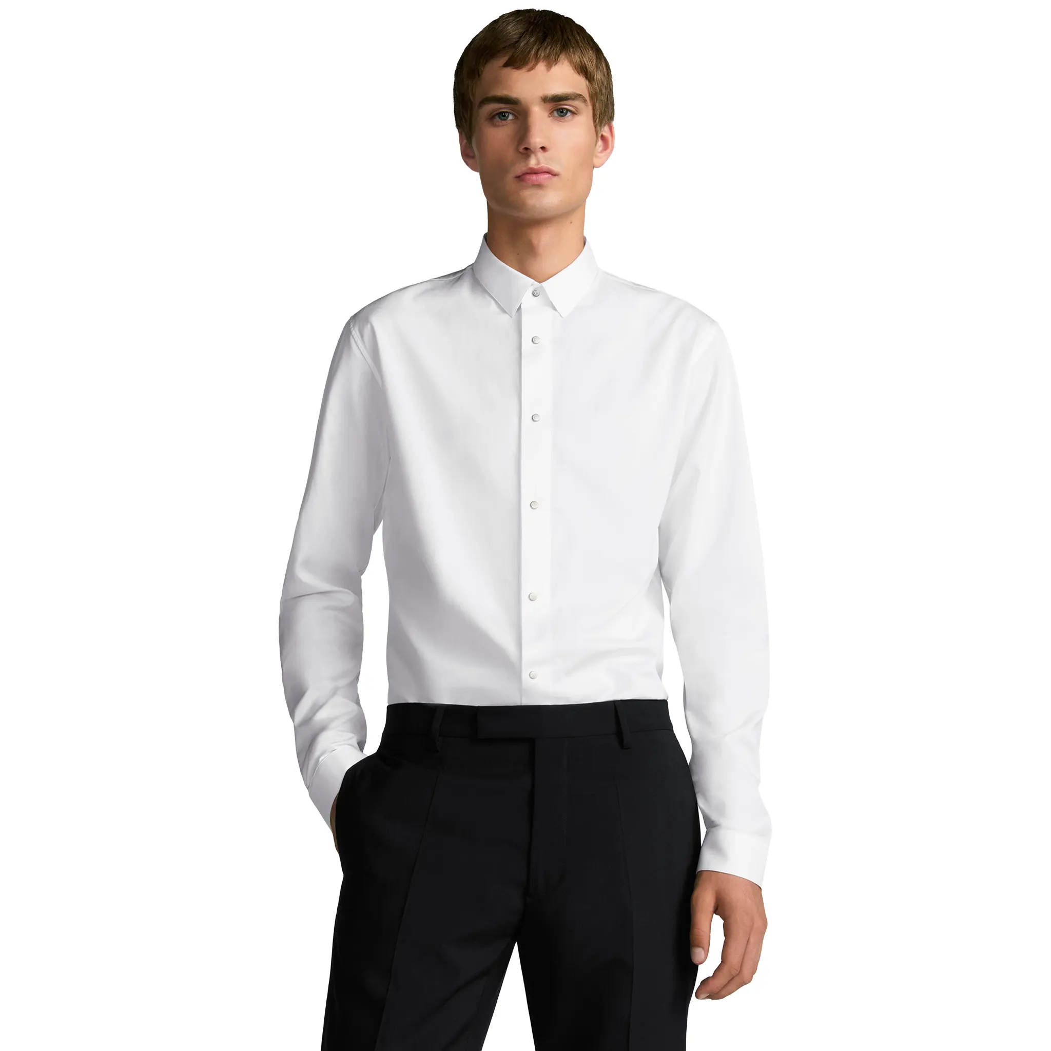 Dior Snaps Poplin Cotton White Shirt - Image 3