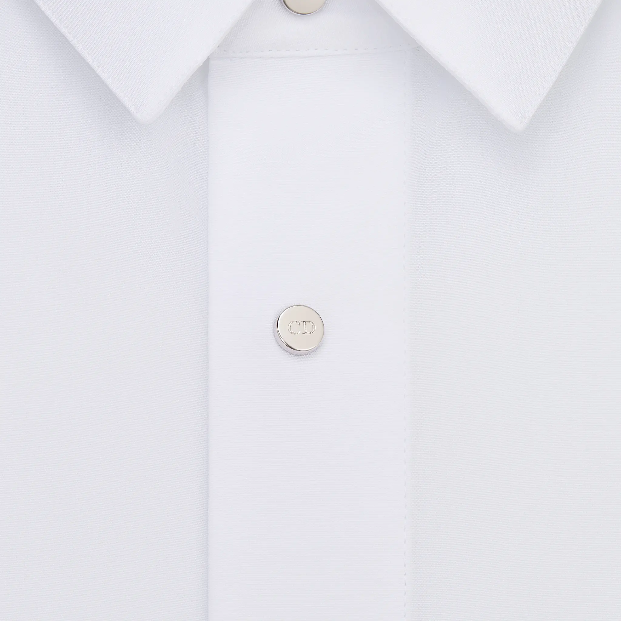 Dior Snaps Poplin Cotton White Shirt - Image 6