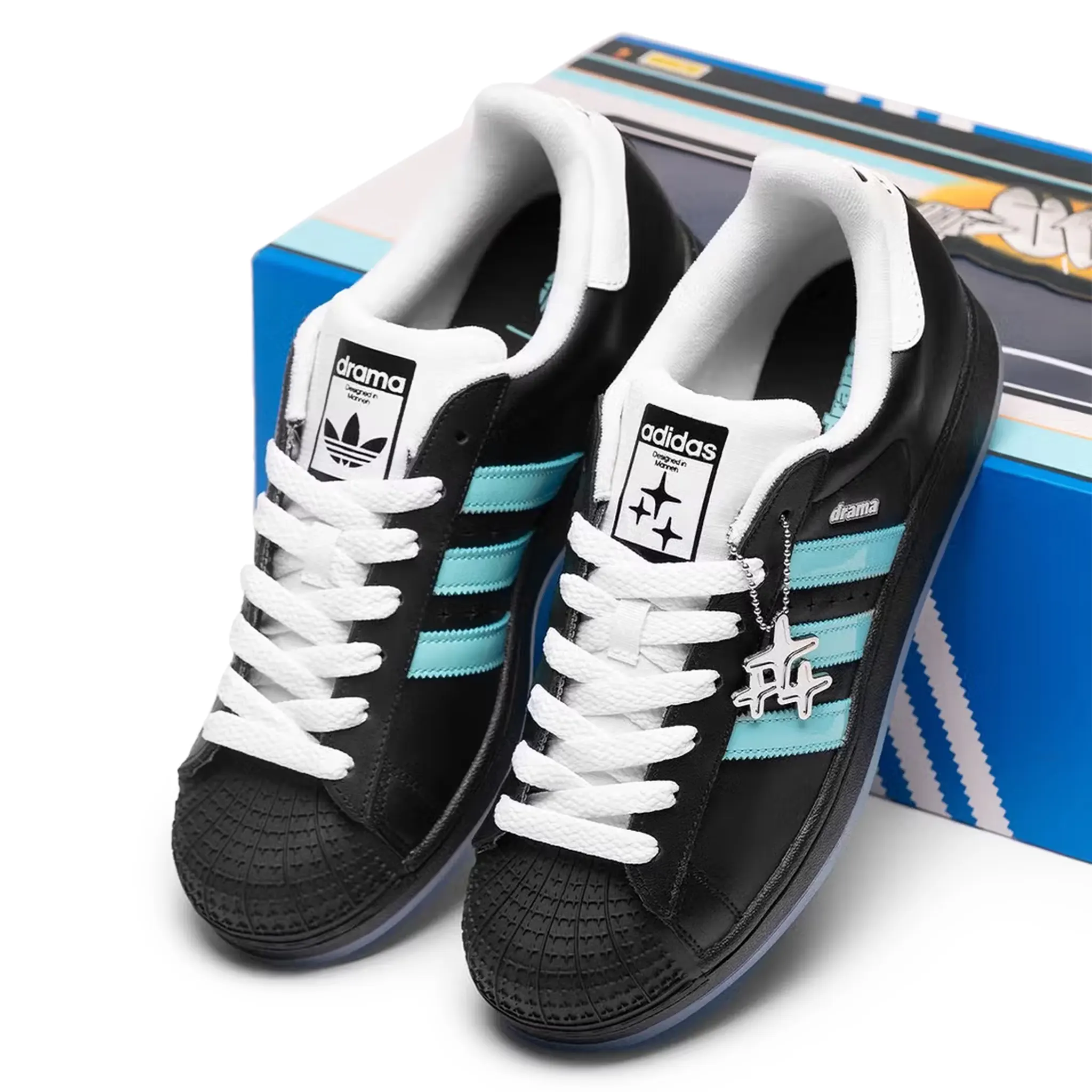 Drama Call x Adidas Superstar II Black Metrolink Blue - Image 6