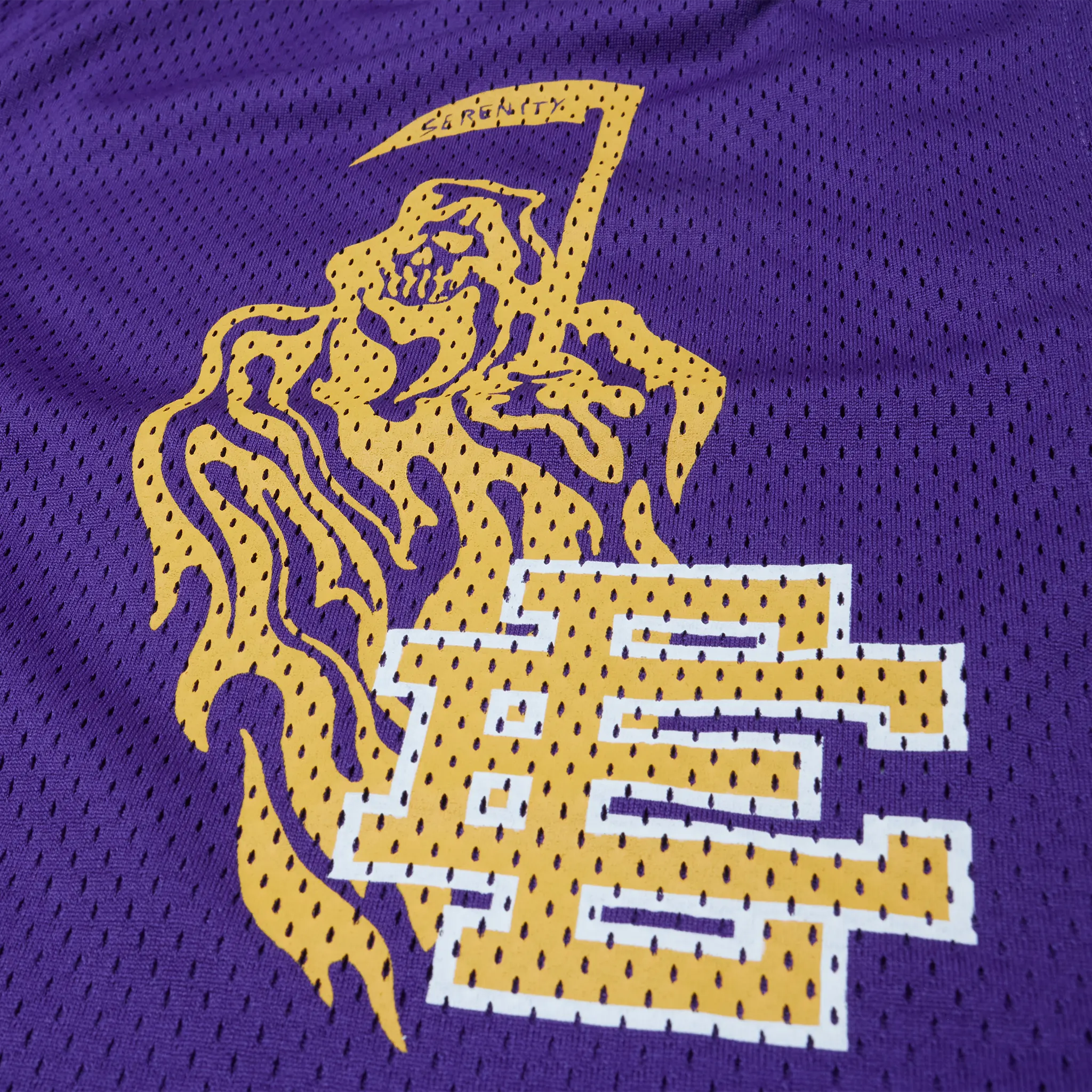 Eric Emanuel x Warren Lotas Purple Yellow Shorts (FW24) - Image 3