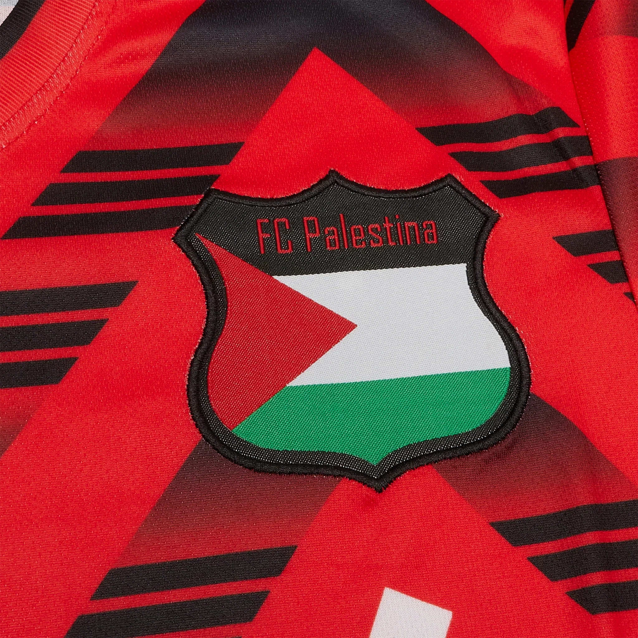 FC Palestina Palestine Retro Red Black Football T Shirt - Image 5