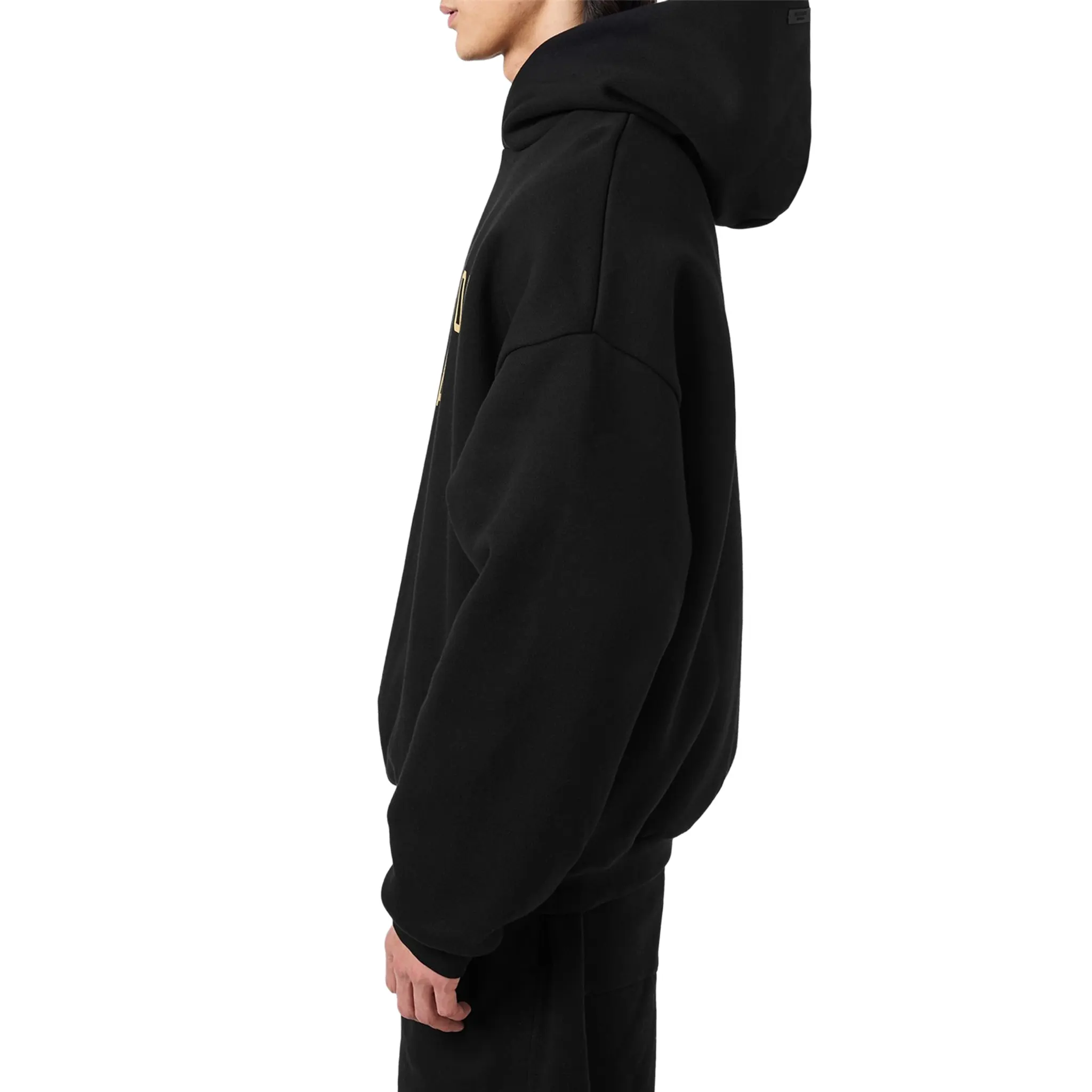 Fear Of God Essentials Fleece Black Hoodie (FW24) - Image 3