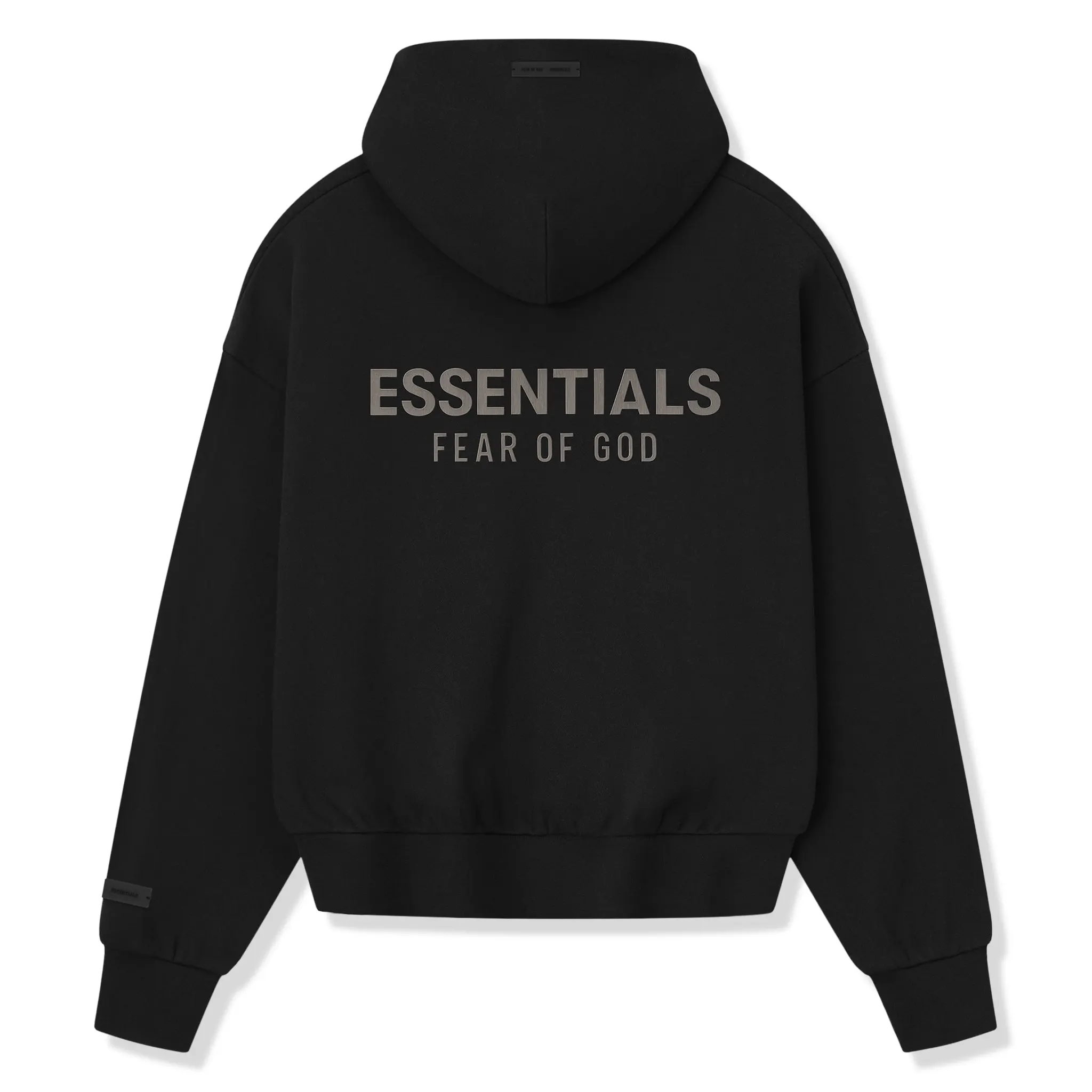 Fear Of God Essentials Classic Fleece Jet Black Metalic Zip-Up Hoodie (SS25) - Image 2