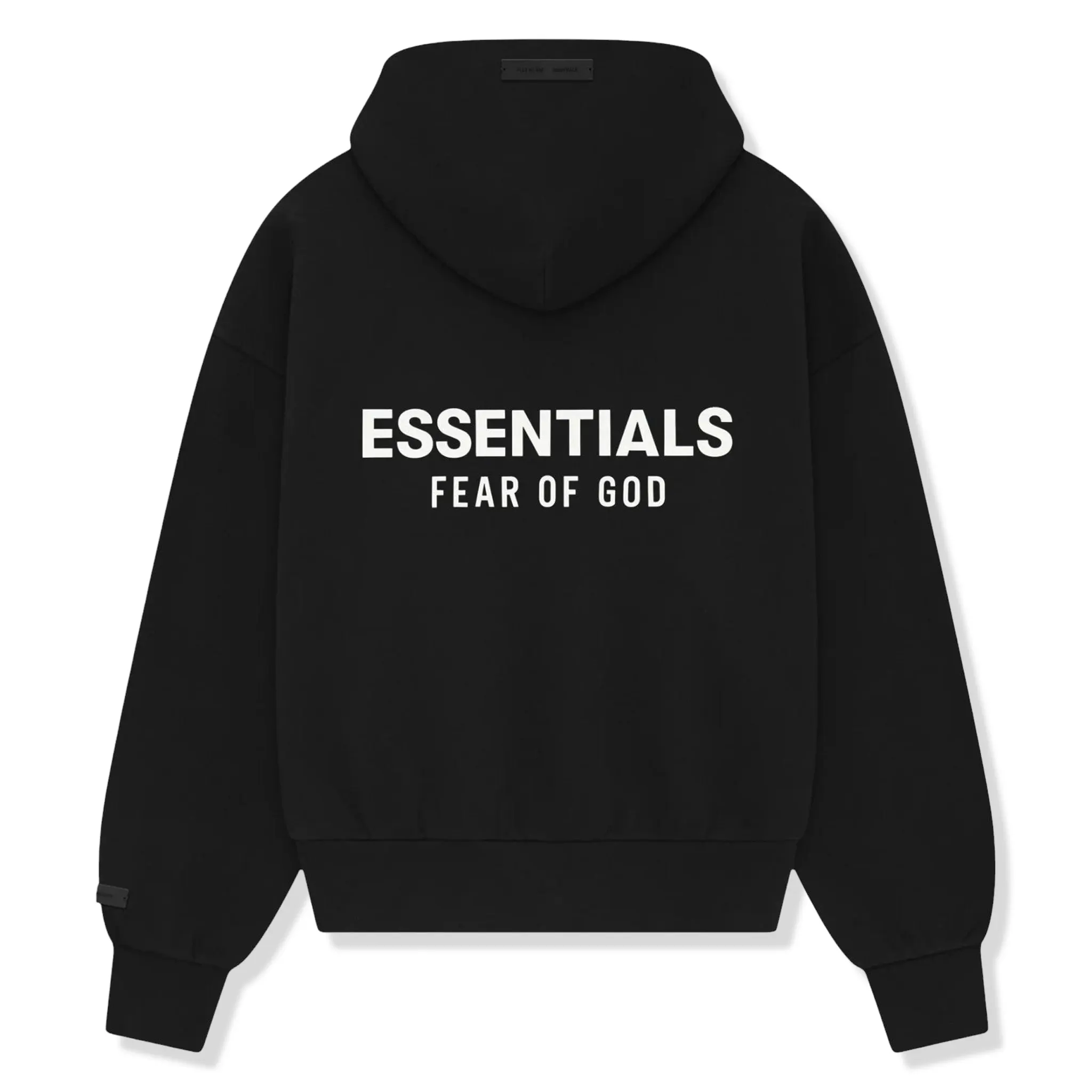 Fear Of God Essentials Classic Fleece Jet Black Zip-Up Hoodie (SS25) - Image 2