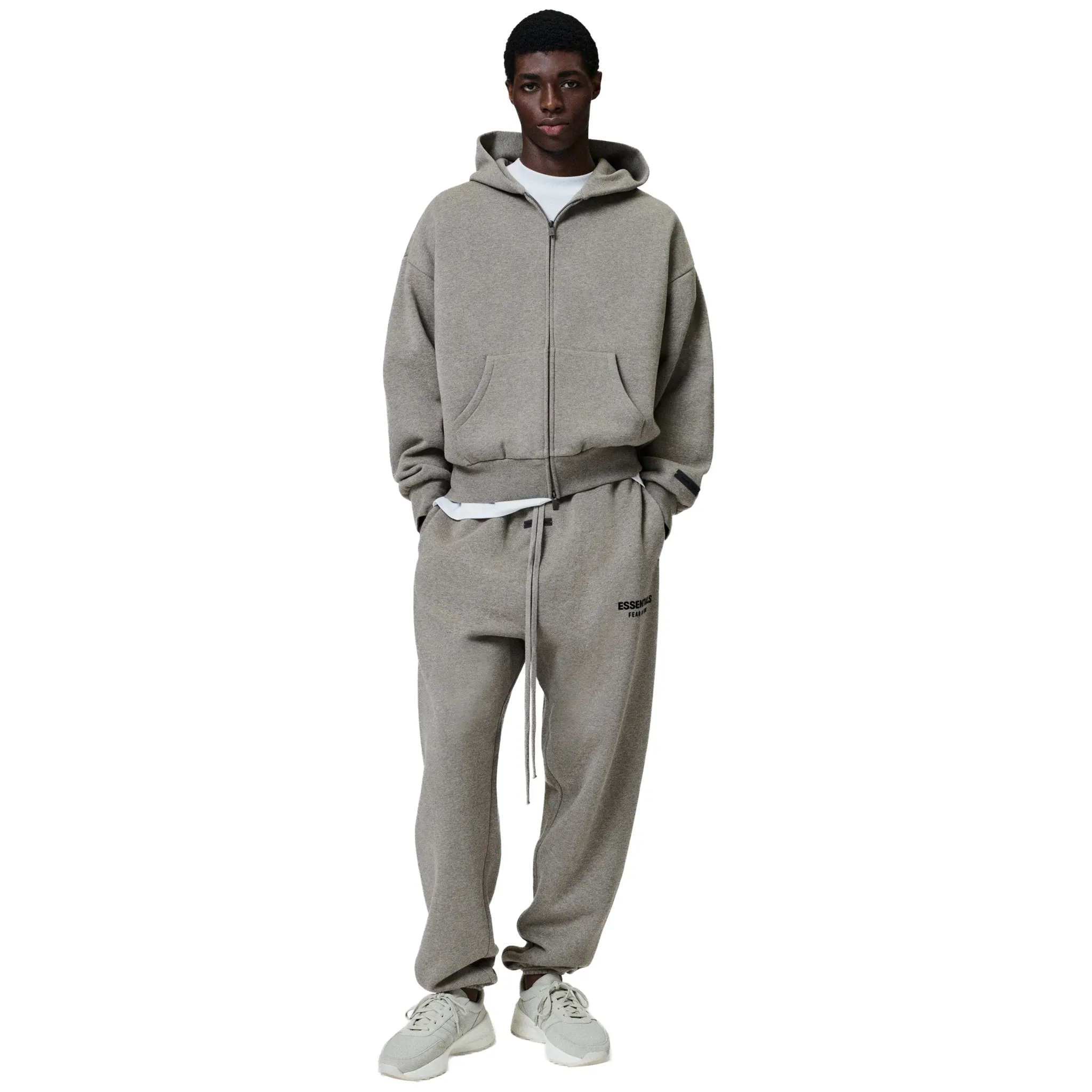 Fear Of God Essentials Classic Hood Homestead Heather Zip-Up Hoodie (SS25) - Image 3