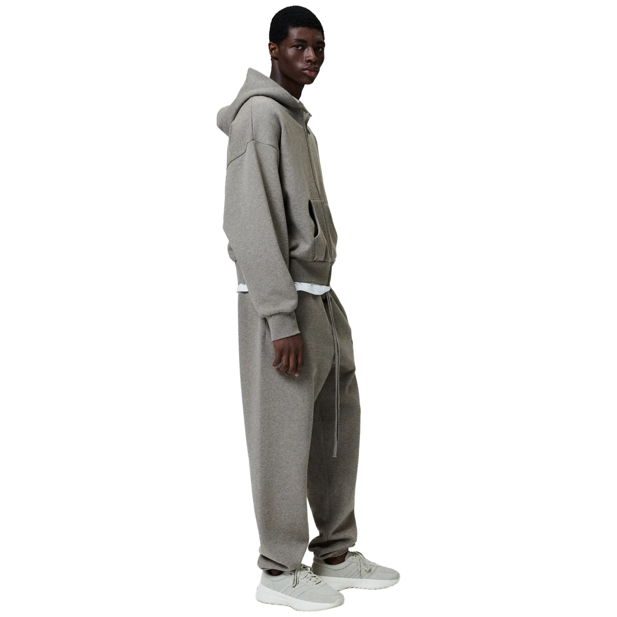 Fear Of God Essentials Classic Hood Homestead Heather Zip-Up Hoodie (SS25) - Image 5