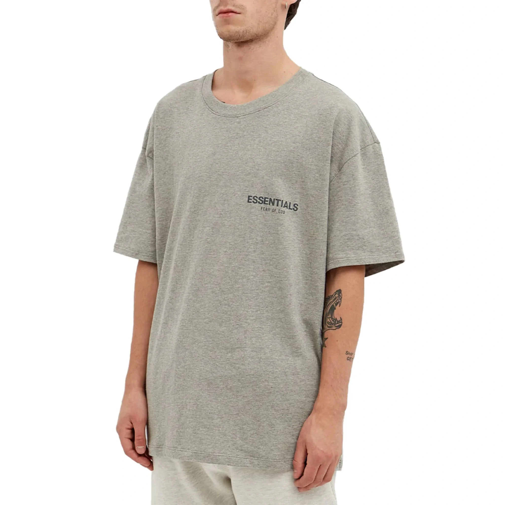 Fear Of God Essentials Core Collection Dark Heather Oatmeal T-Shirt - Image 3