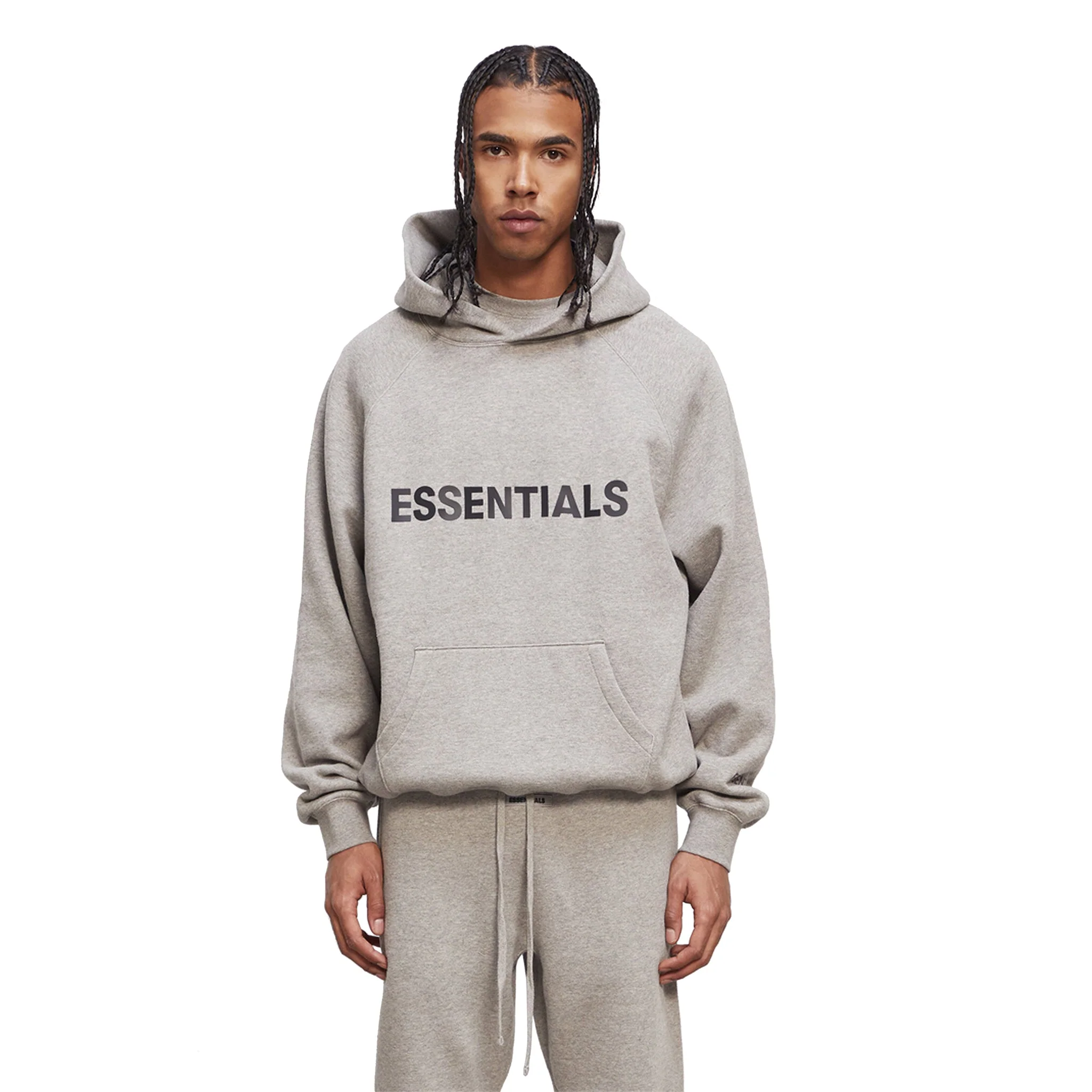 Fear Of God Essentials Heather Oatmeal Hoodie - Image 3