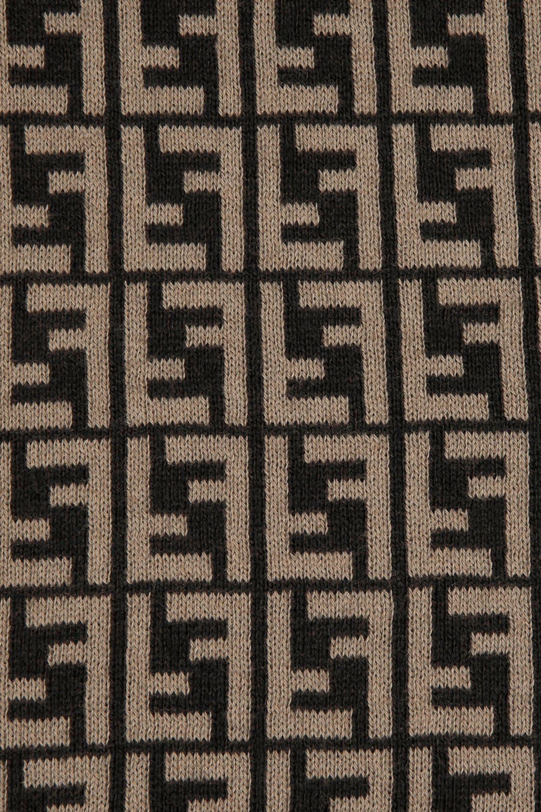 Fendi Cotton and Cashmere Baby Brown Blanket - Image 3