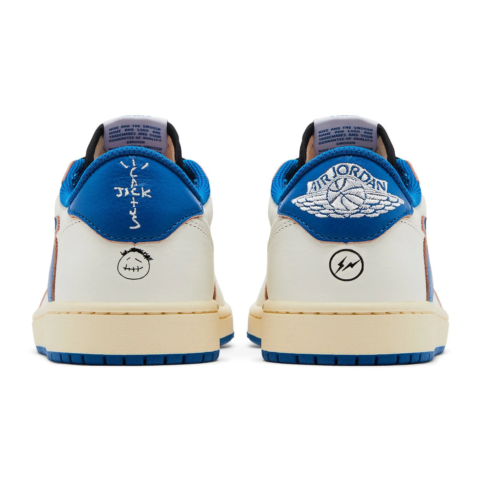 Fragment Design x Travis Scott x Air Jordan 1 Retro Low OG SP Sail Military Blue - Image 3