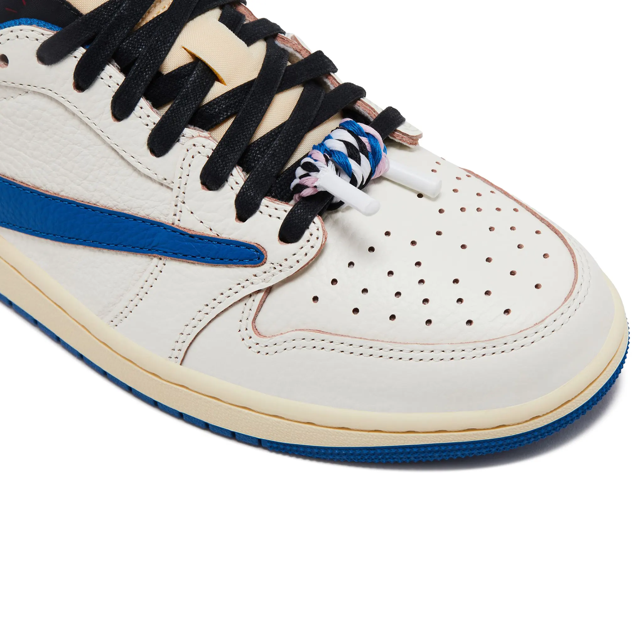 Fragment Design x Travis Scott x Air Jordan 1 Retro Low OG SP Sail Military Blue - Image 5