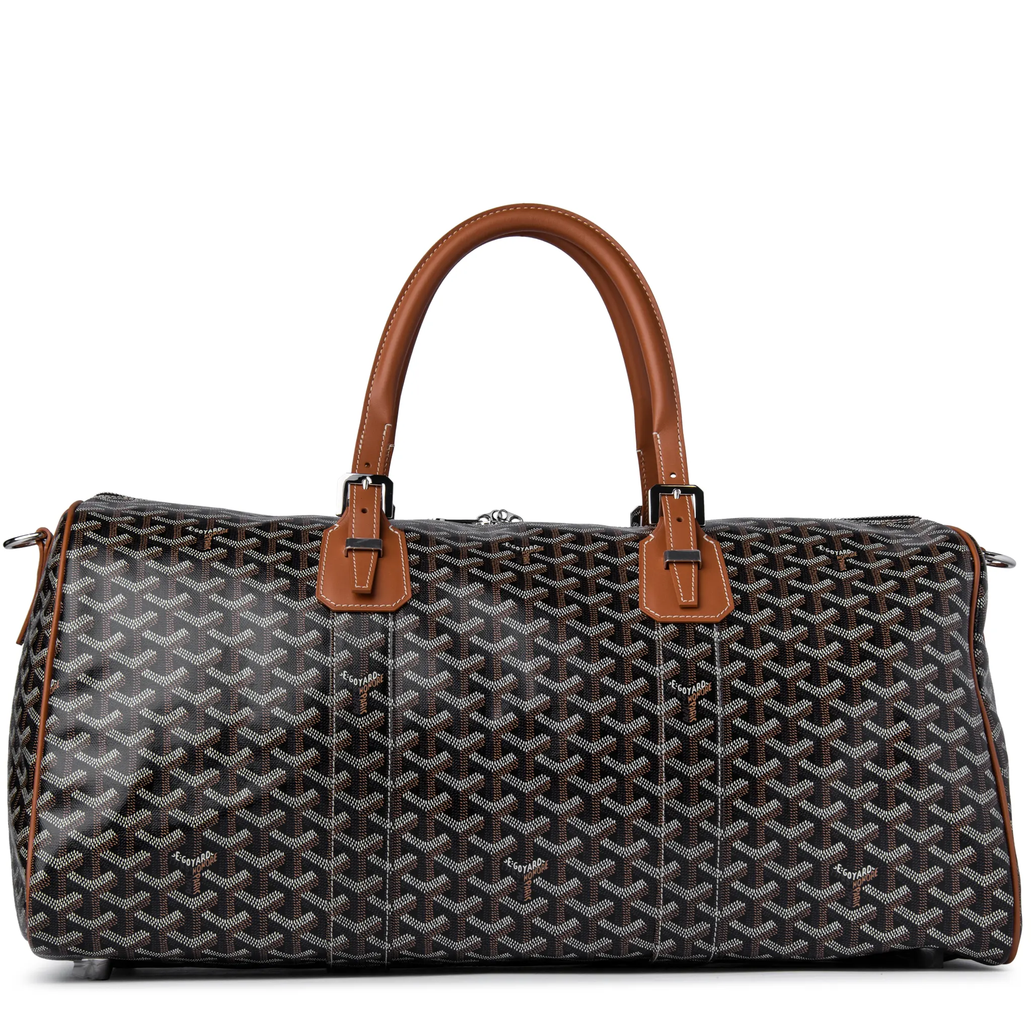 Goyard Boston 50 Black Tan Bag With Strap - Image 2