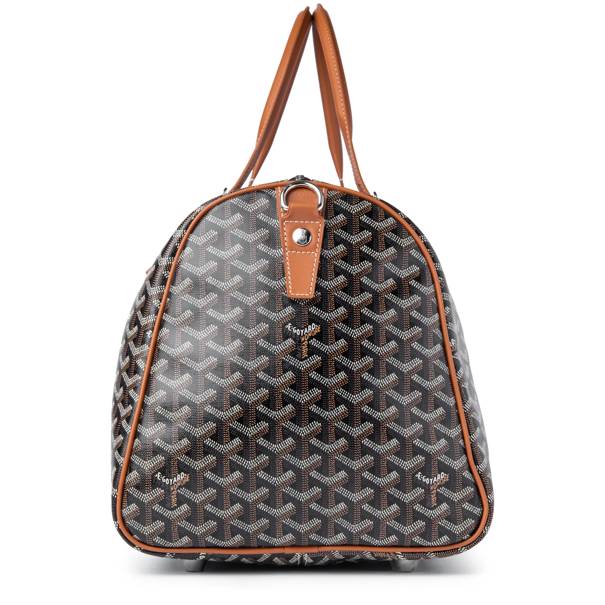 Goyard Boston 50 Black Tan Bag With Strap - Image 3