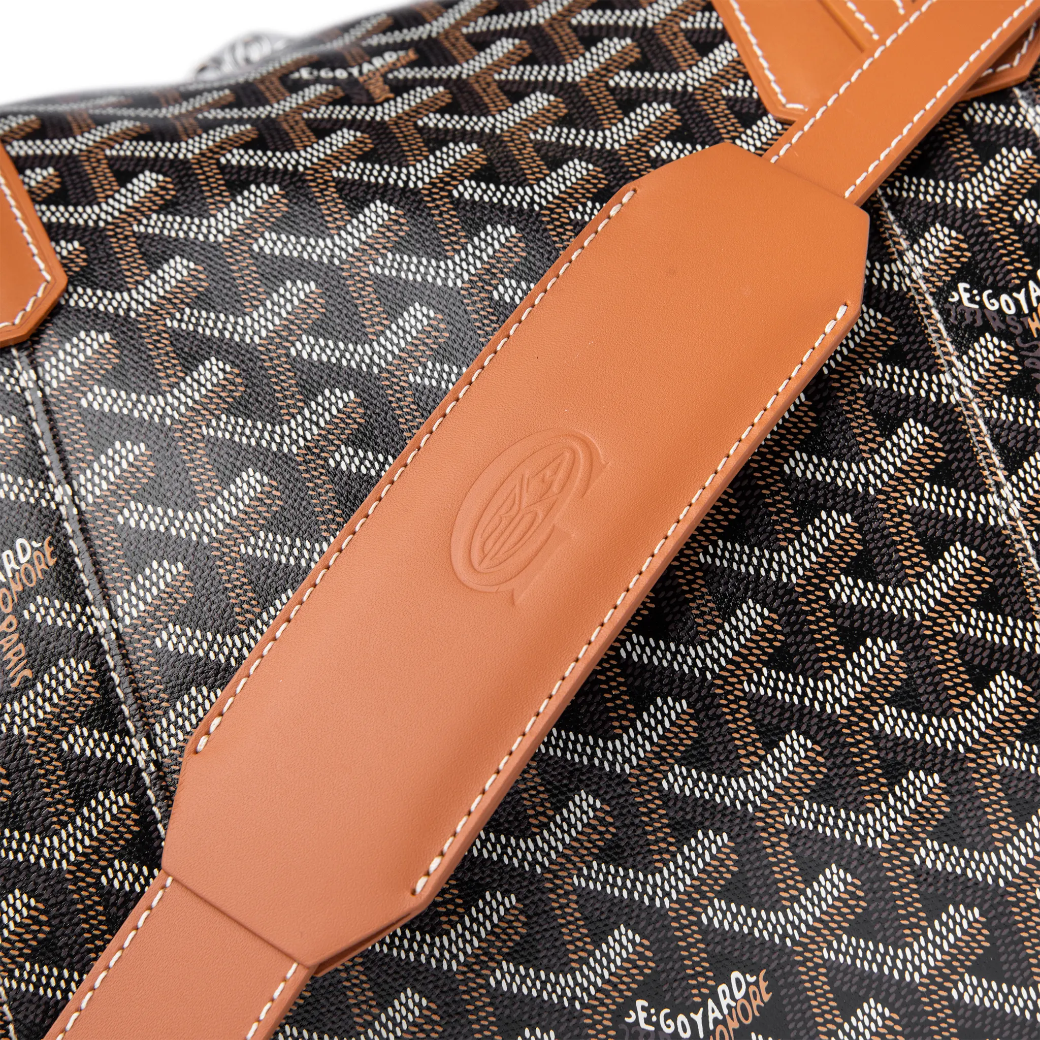 Goyard Boston 50 Black Tan Bag With Strap - Image 8