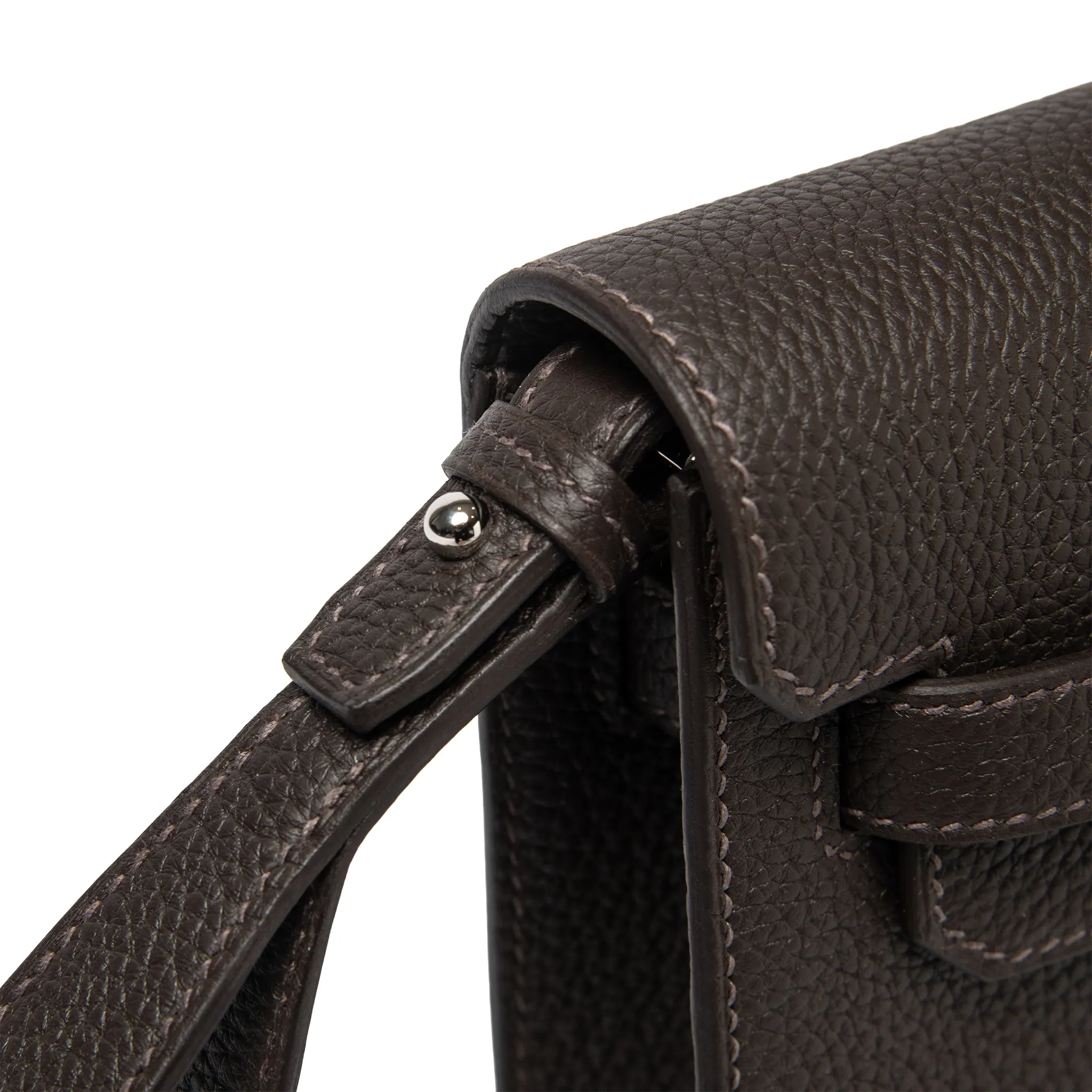 Hermes Kelly Depeches 25 Negonda Calfskin Bai Brun Palladium Hardware - Image 10