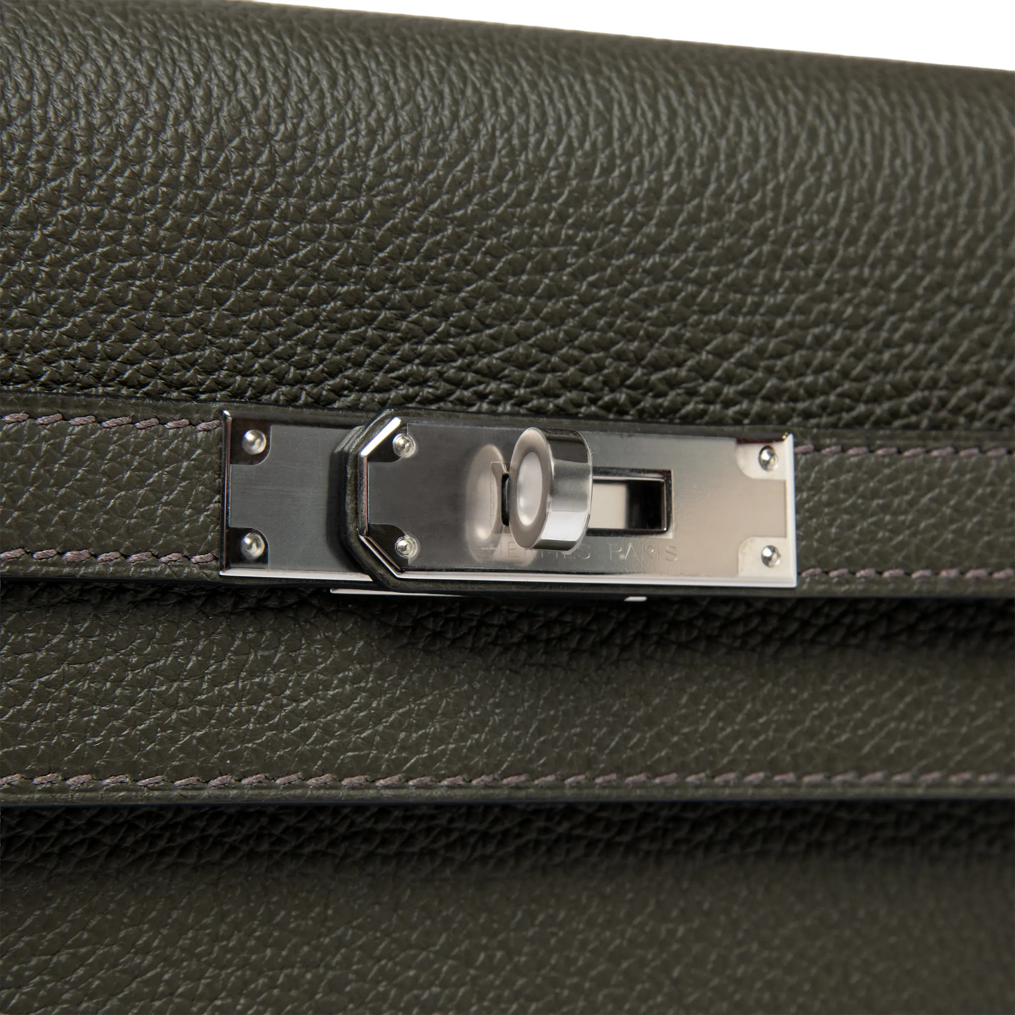 Hermes Kelly Depeches 25 Togo Calfskin Vert De Gris Palladium Hardware - Image 3