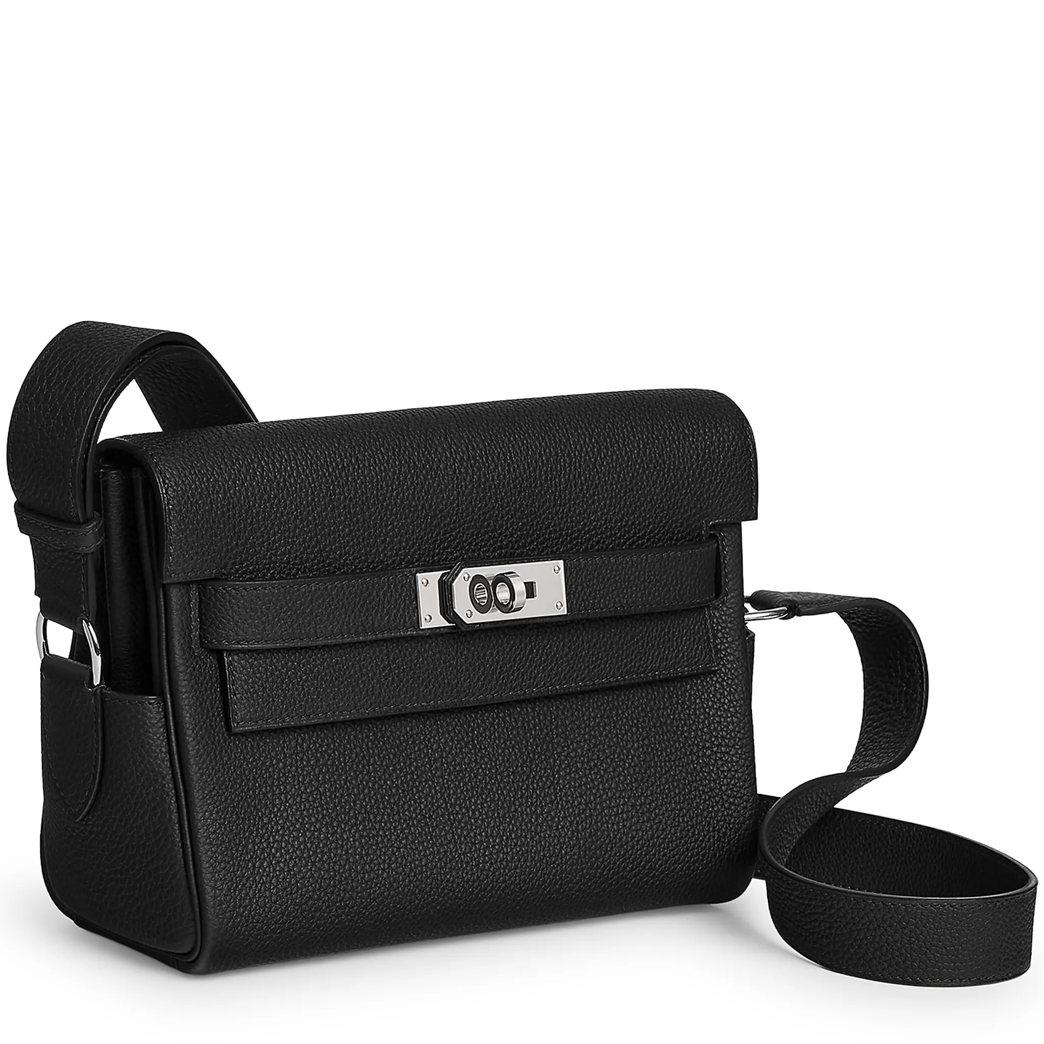 Hermes Kelly Togo Calfskin Palladium Hardware Noir Messenger Bag - Image 3