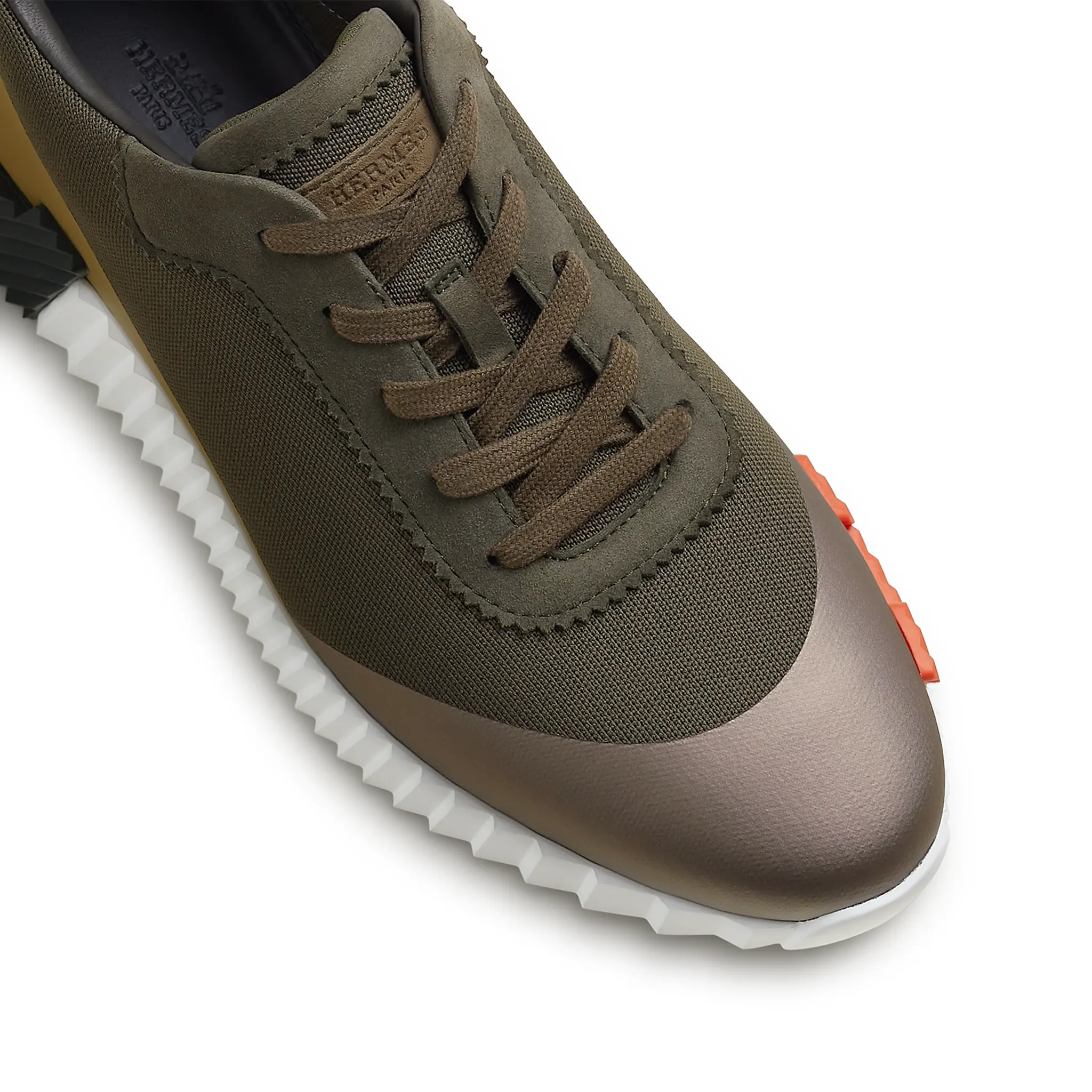 Hermès Paris Bouncing Calf Sneaker Multicolour Forest Green - Image 3