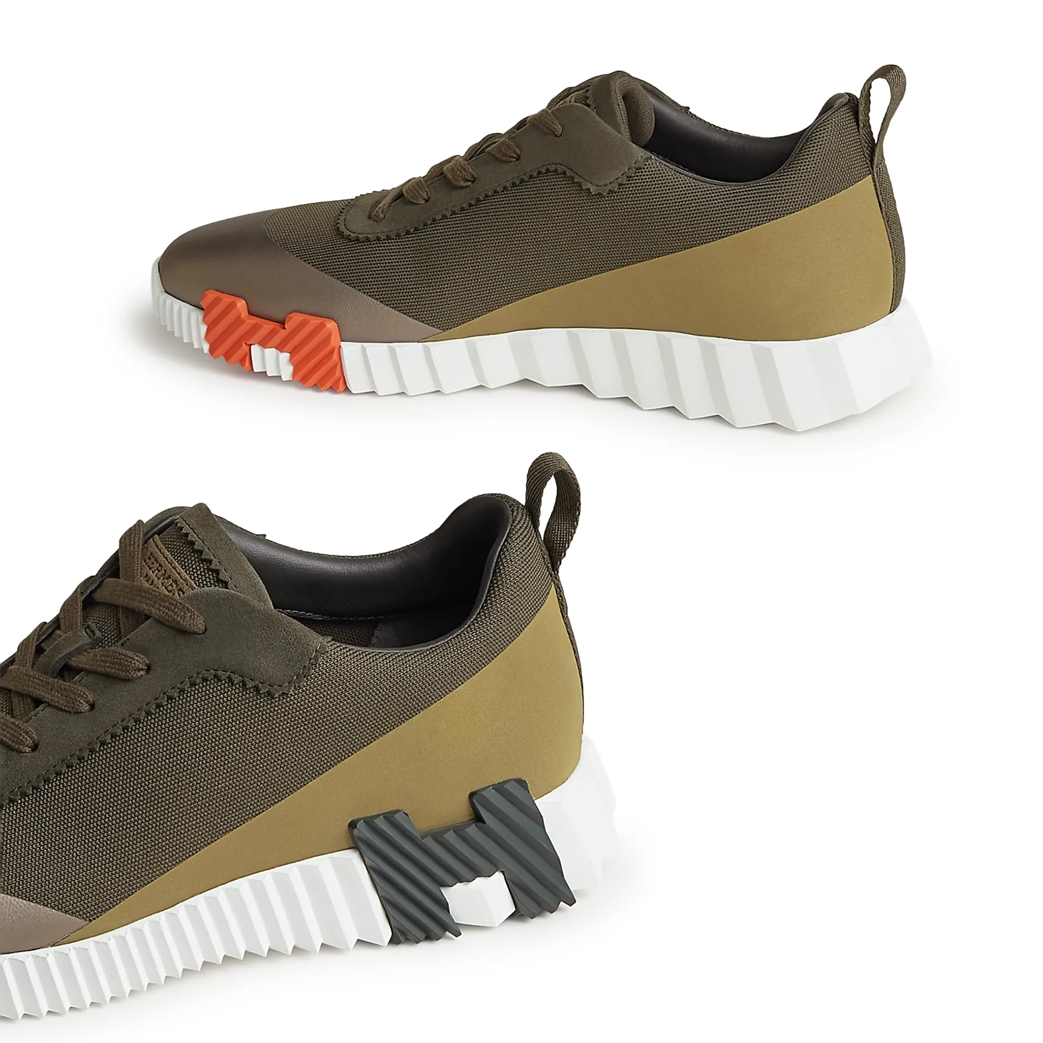 Hermès Paris Bouncing Calf Sneaker Multicolour Forest Green - Image 5