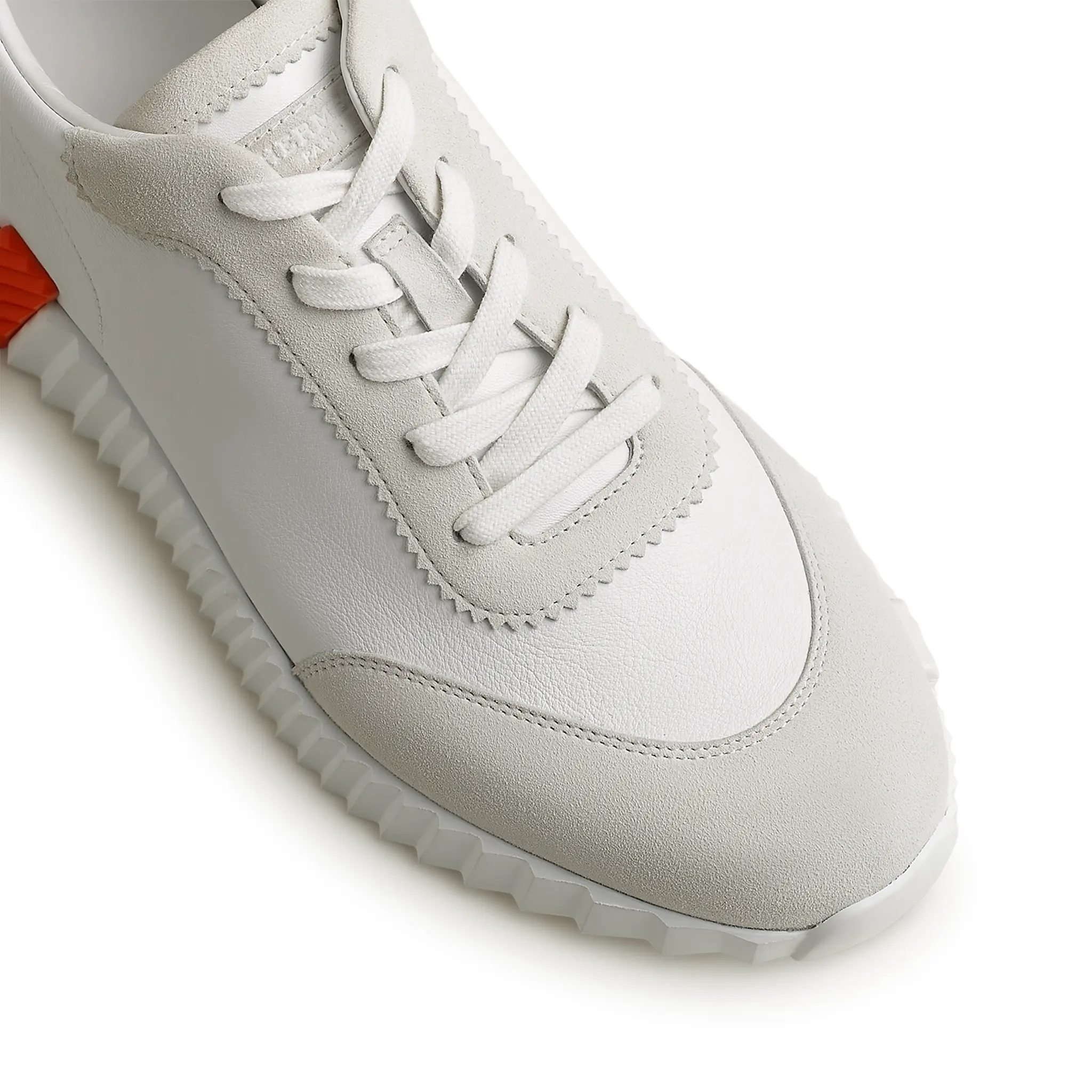 Hermès Paris Bouncing Calf Sneaker White Orange - Image 3
