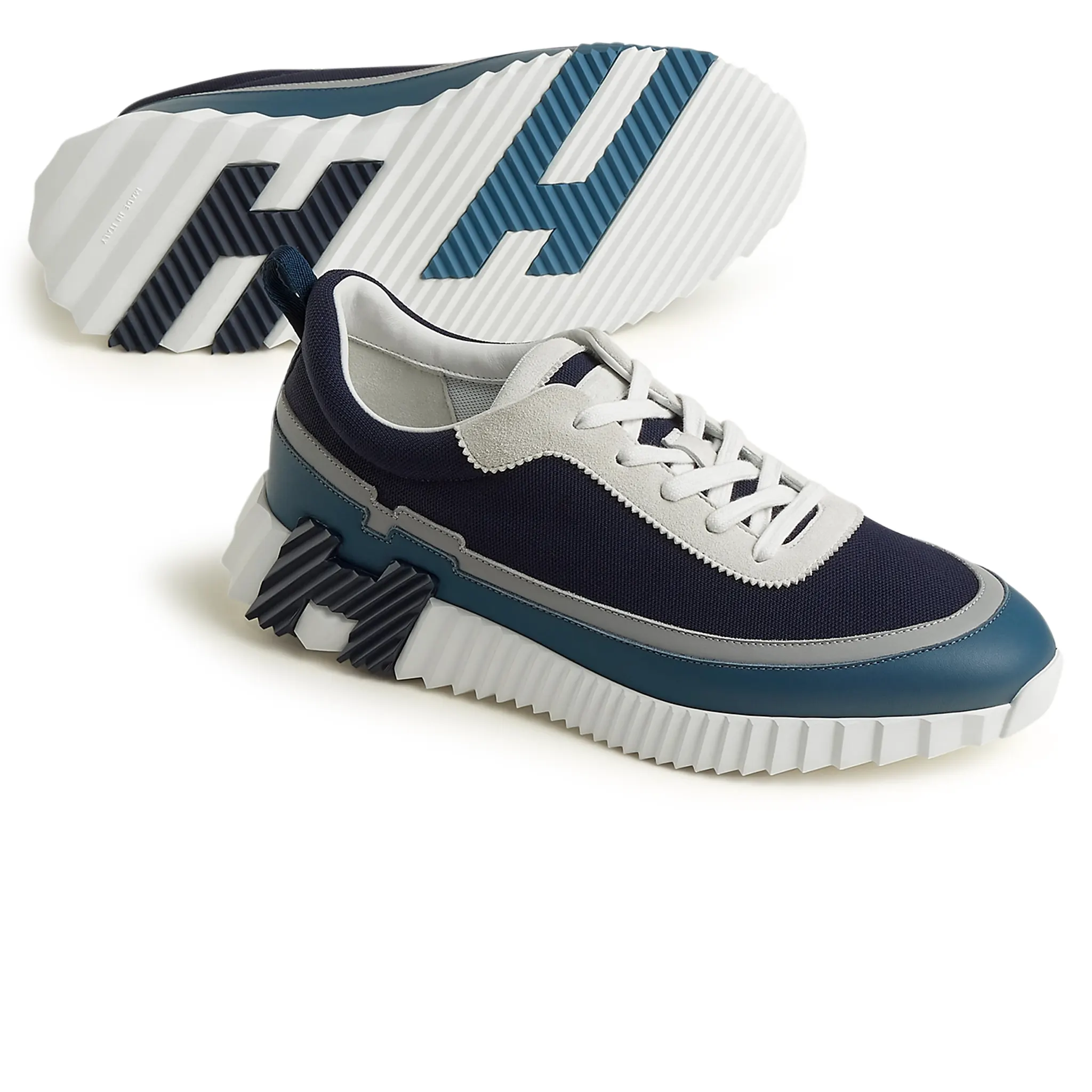 Hermès Paris Bouncing Sneaker Blue Grey White - Image 3