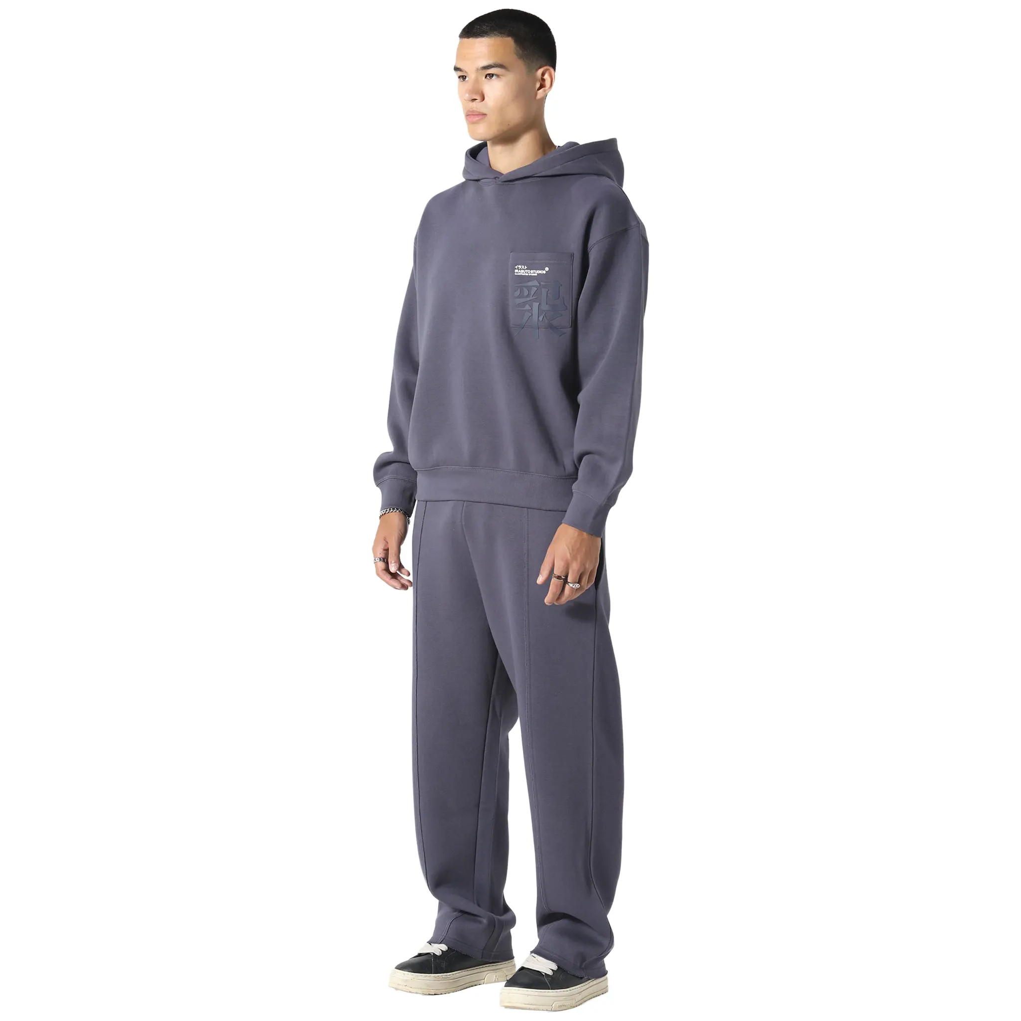 Irasuto Studios Typo Sea Blue Hoodie - Image 6