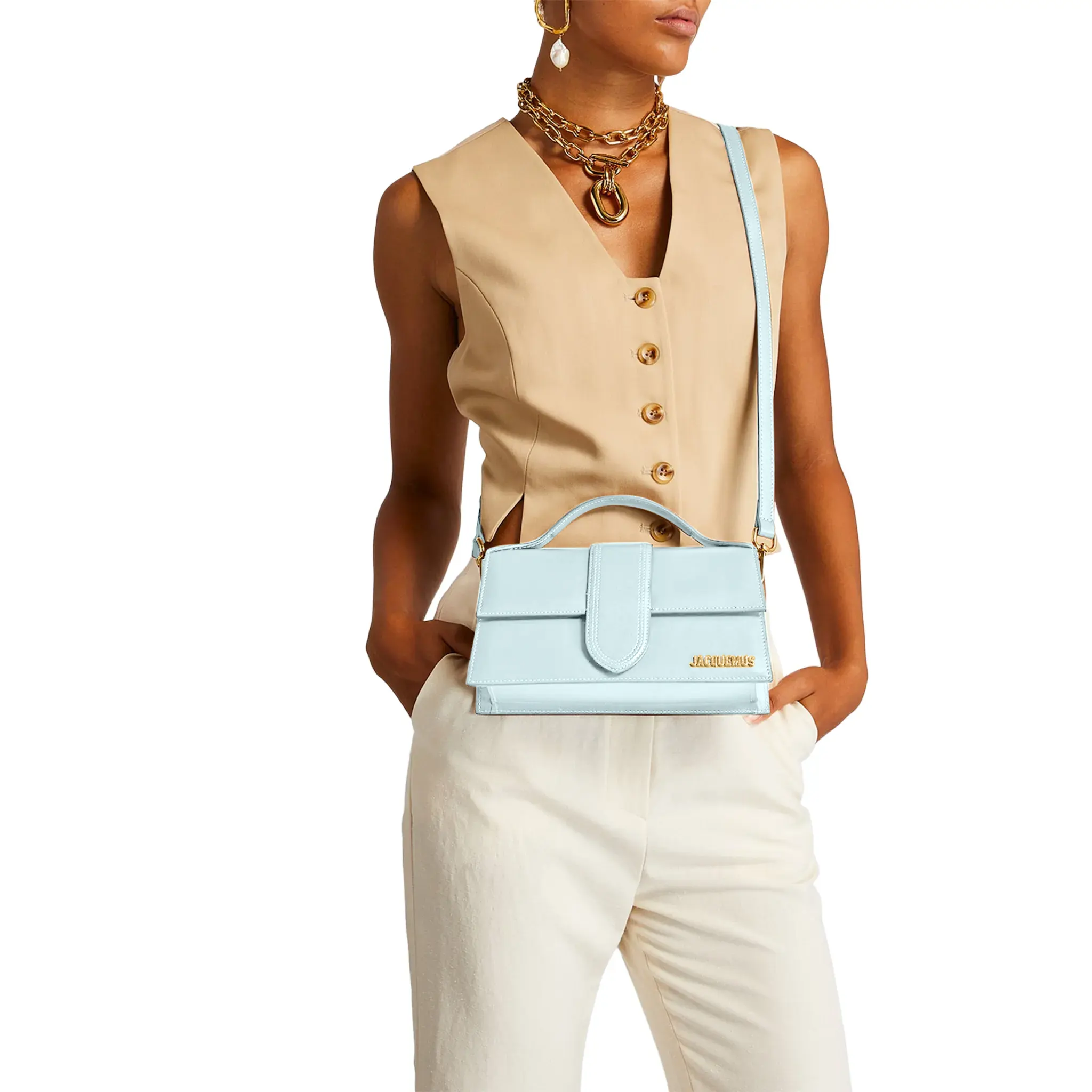 Jacquemus Large Bambino Baby Blue Crossbody Bag - Image 5