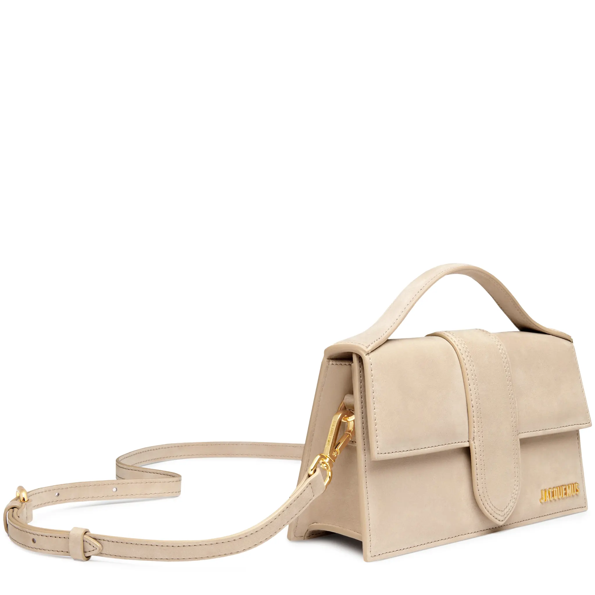 Jacquemus Large Bambino Dark Beige Suede Crossbody Bag - Image 3
