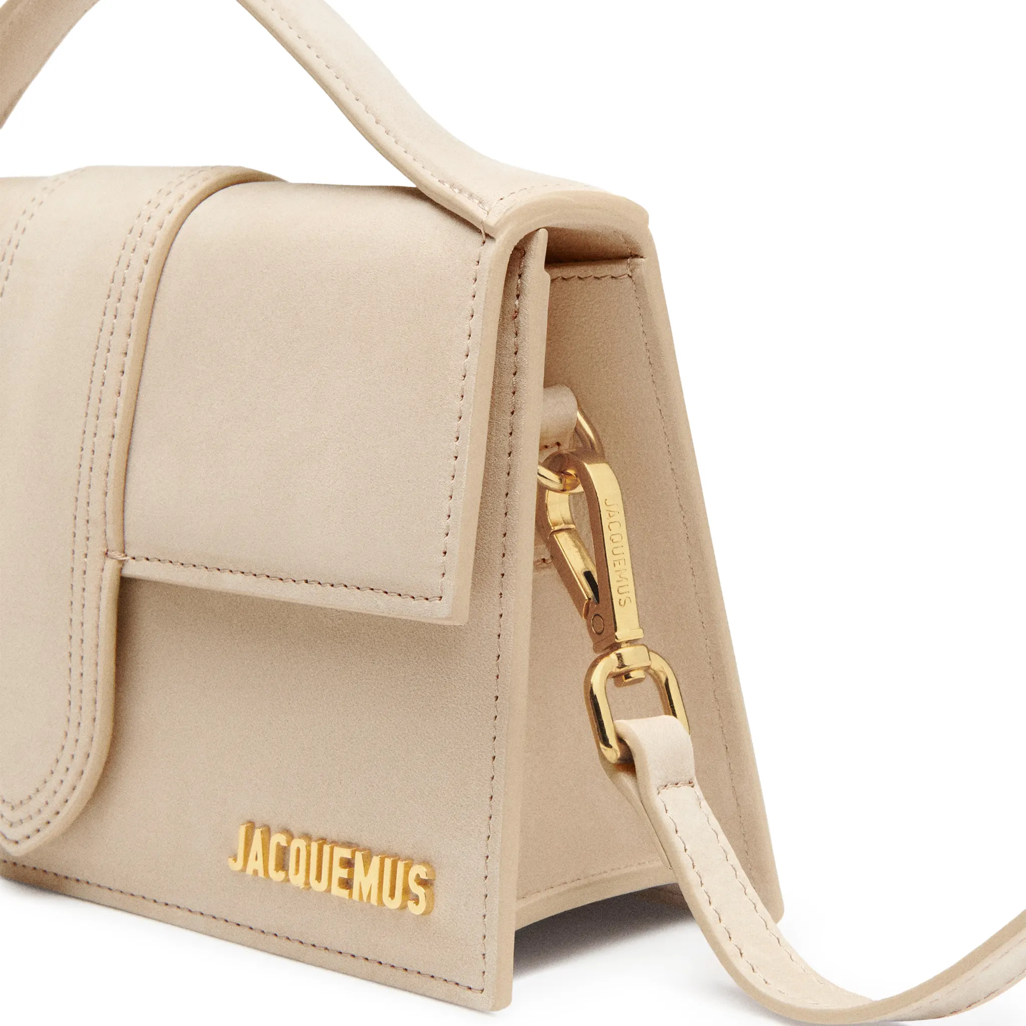 Jacquemus Large Bambino Dark Beige Suede Crossbody Bag - Image 4
