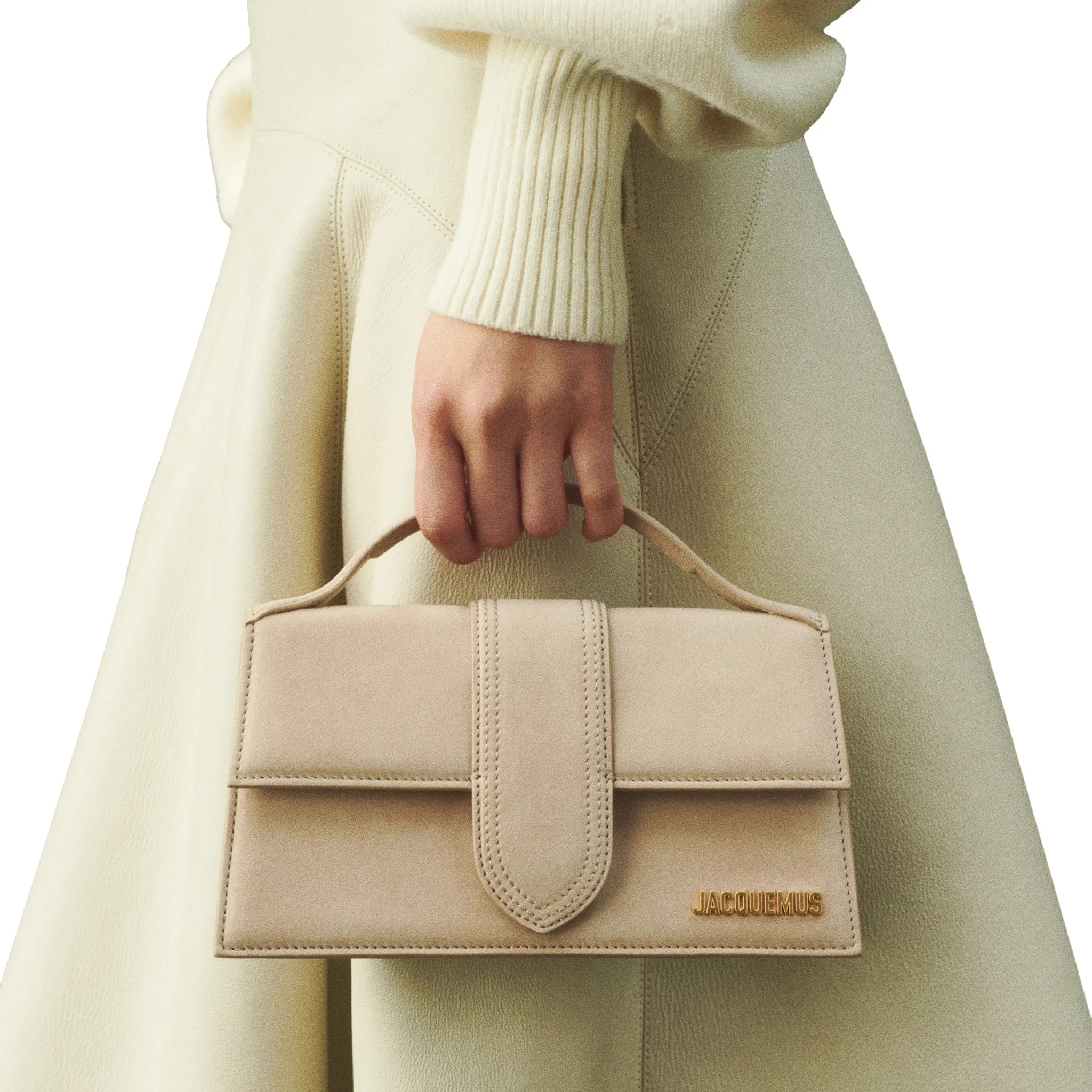 Jacquemus Large Bambino Dark Beige Suede Crossbody Bag - Image 6