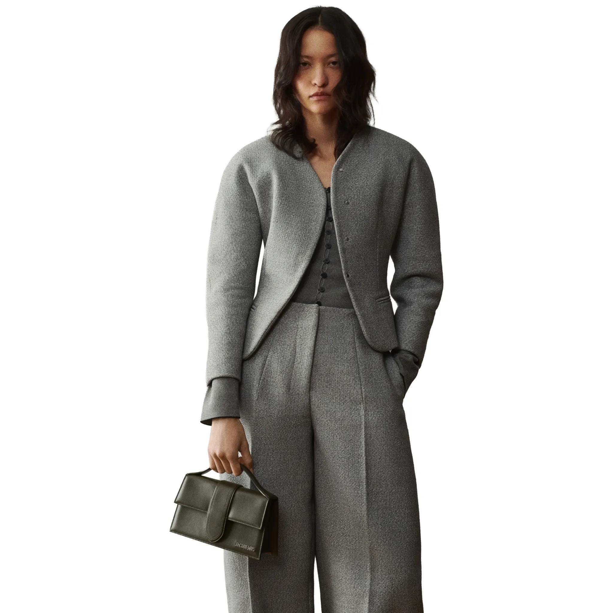 Jacquemus Large Bambino Dark Khaki Crossbody Bag - Image 6