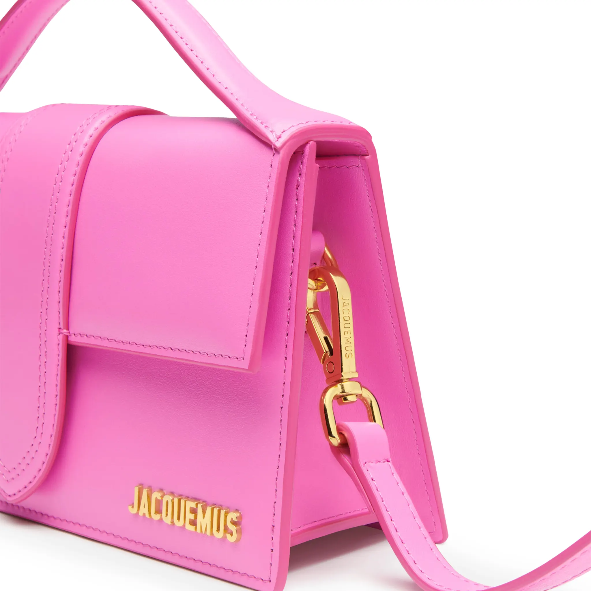 Jacquemus Large Bambino Neon Pink Crossbody Bag - Image 4
