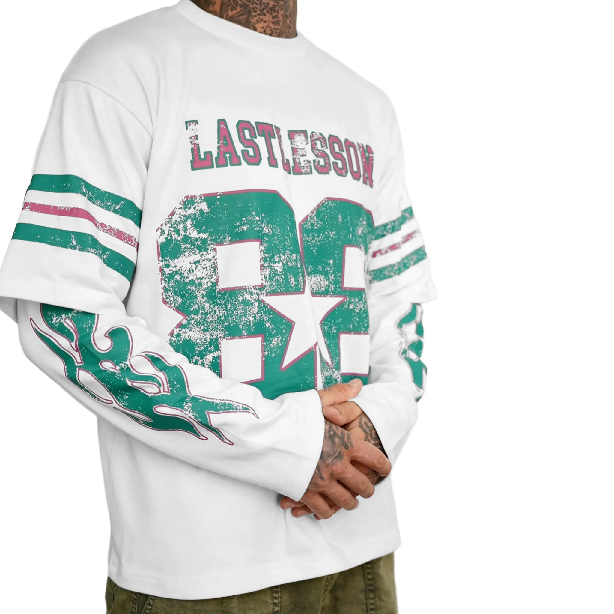 Last Lesson Double Sleeve White Jersey - Image 3
