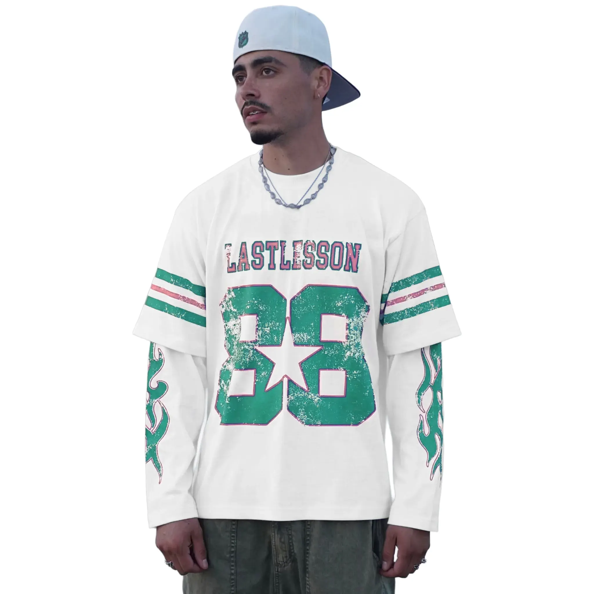 Last Lesson Double Sleeve White Jersey - Image 4