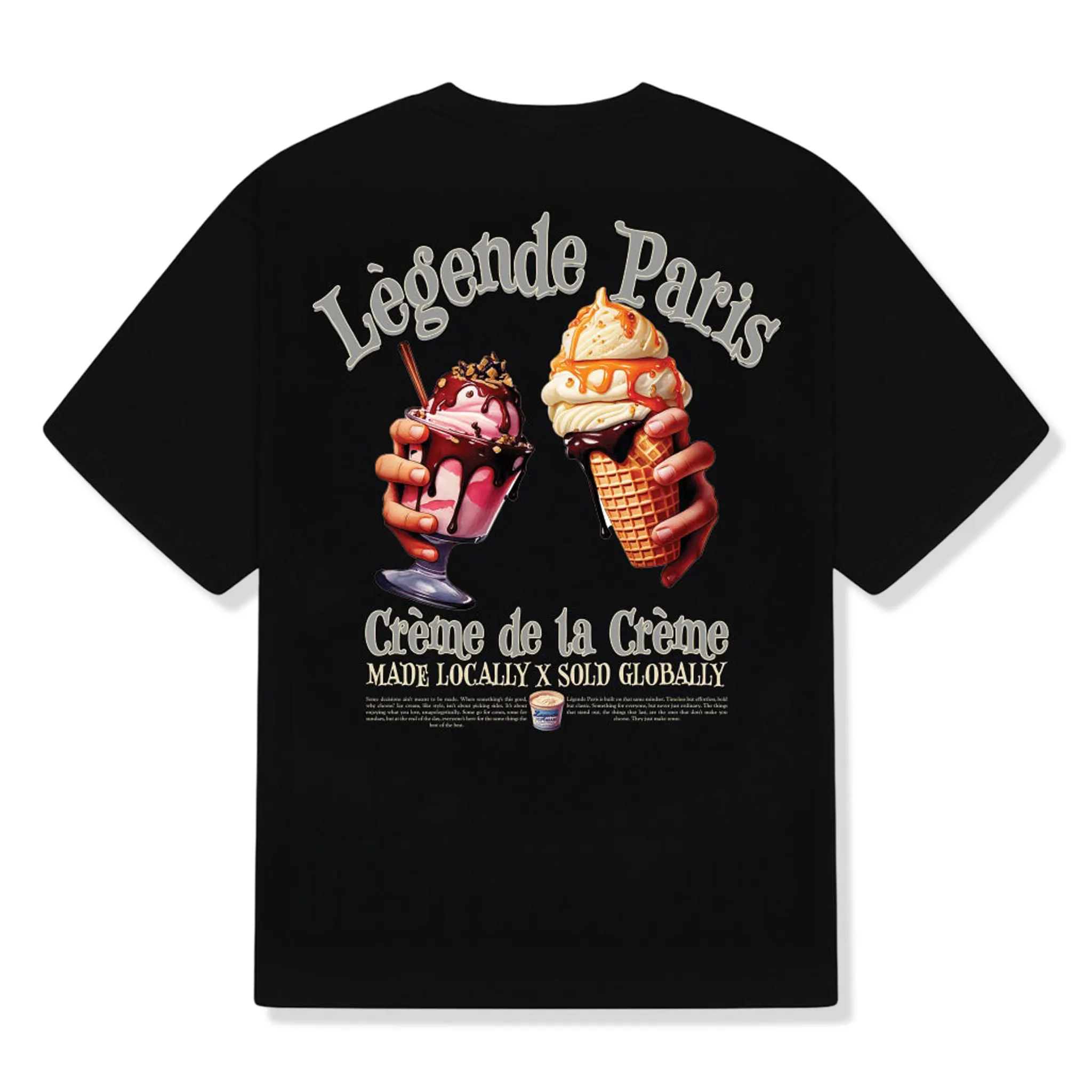 Légende Paris Creme De La Creme Black T Shirt - Image 2
