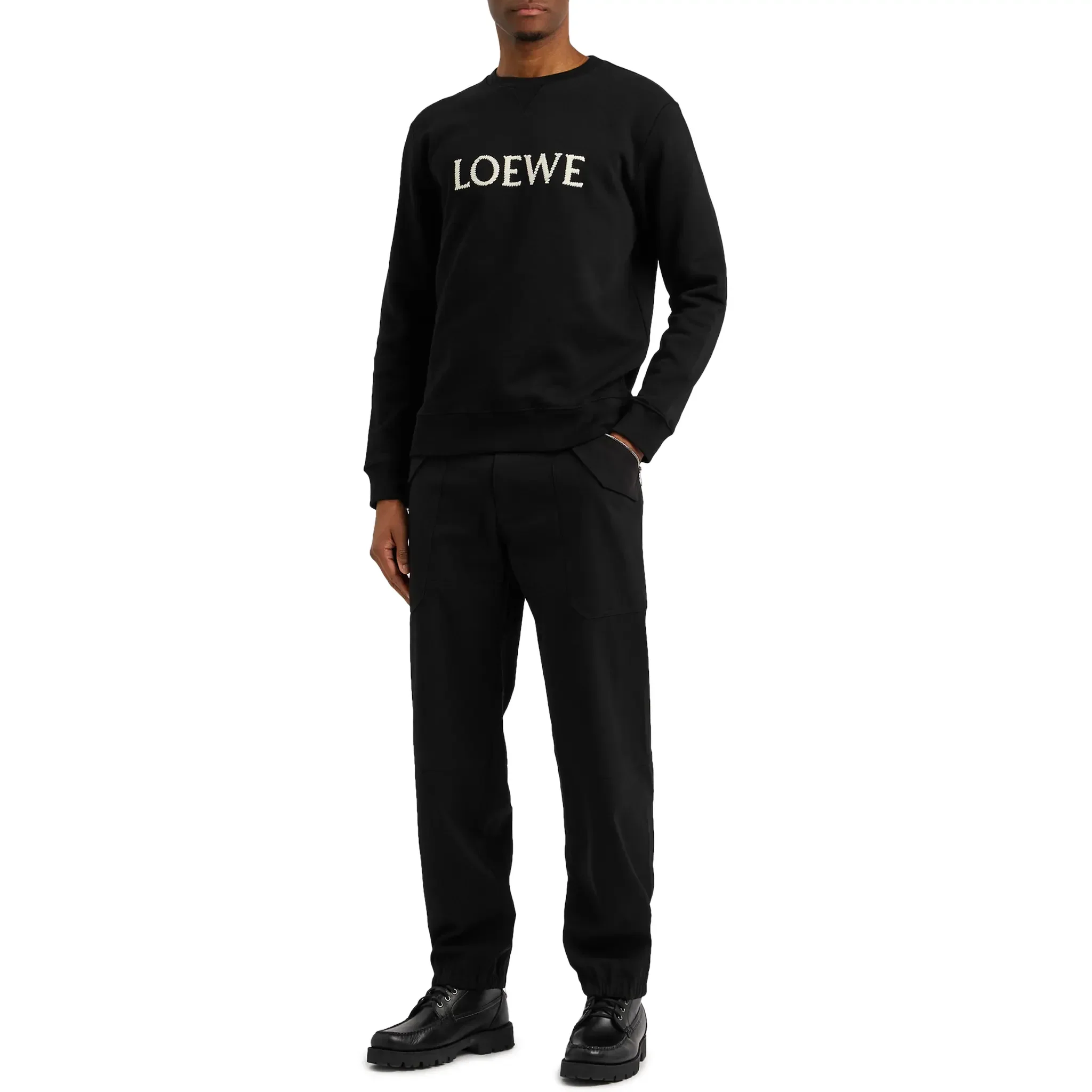 Loewe Crewneck Cotton Black Sweatshirt - Image 4