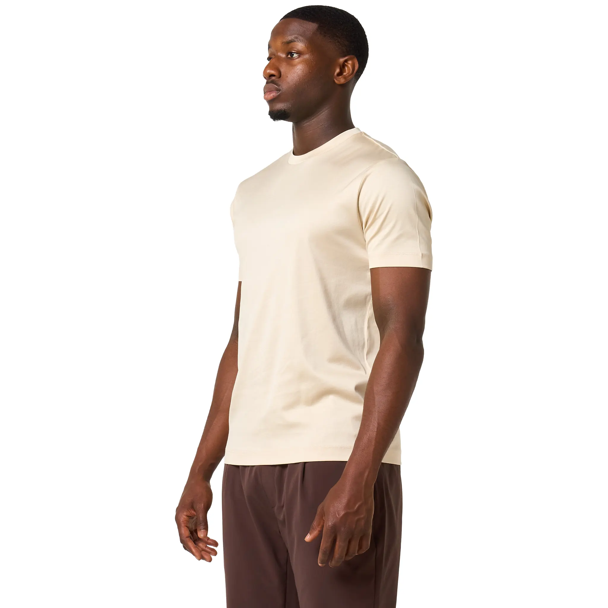 Loiano Egyptian Cotton Beige T-Shirt - Image 2