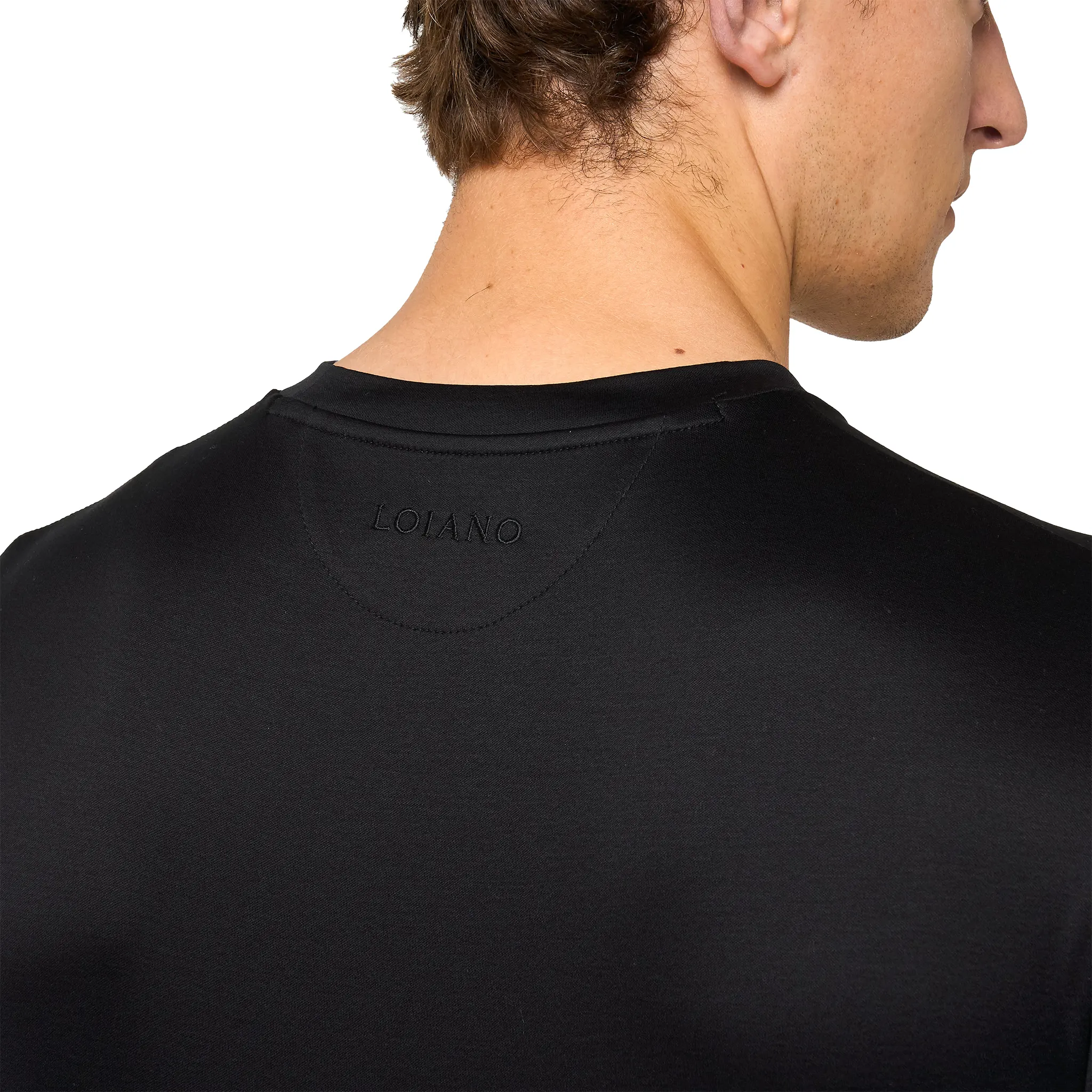 Loiano Egyptian Cotton Black T Shirt - Image 3