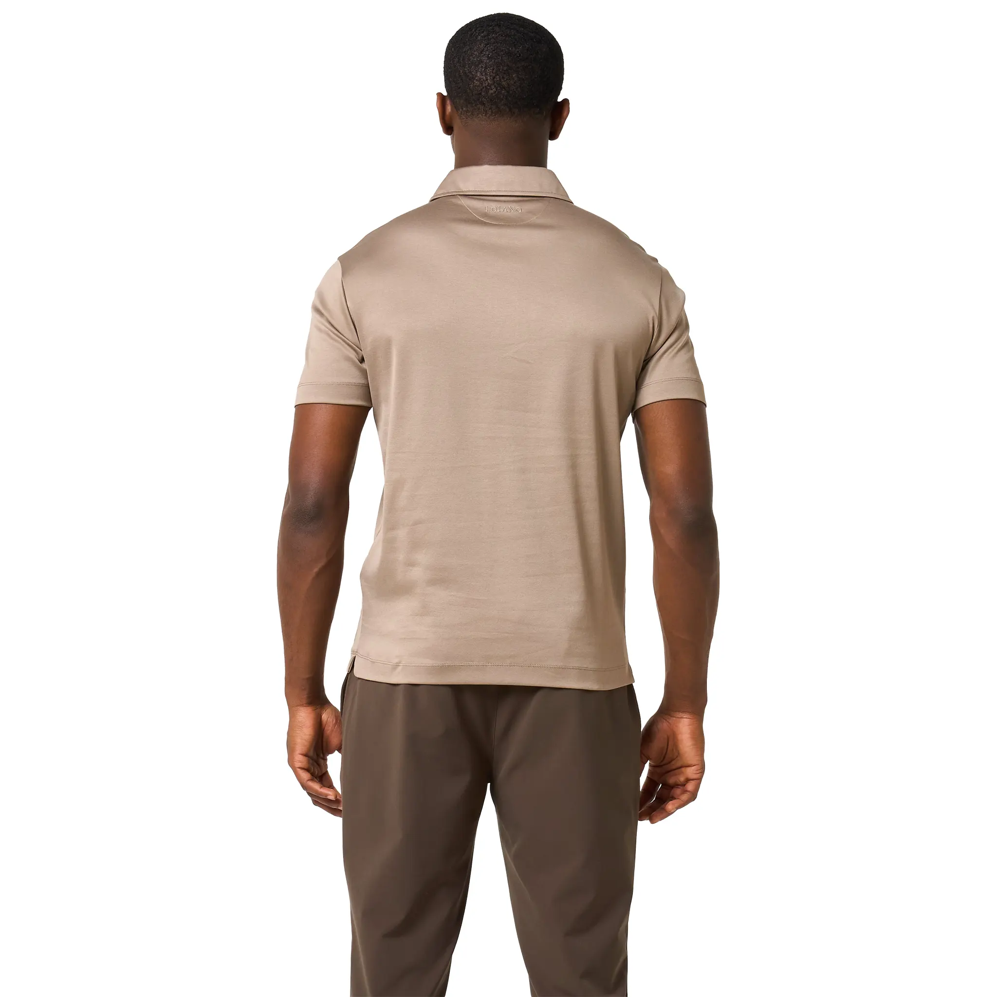 Loiano Egyptian Cotton Taupe Polo Shirt - Image 2