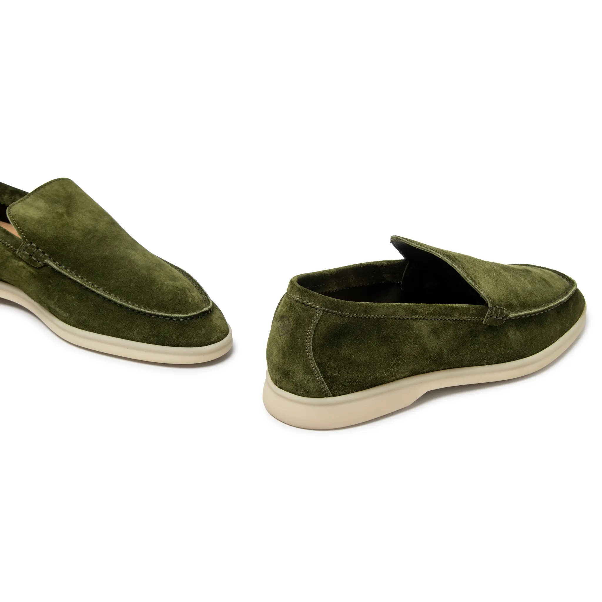 Loro Piana Harrods Exclusive Summer Walk Suede Verde Loafers - Image 4