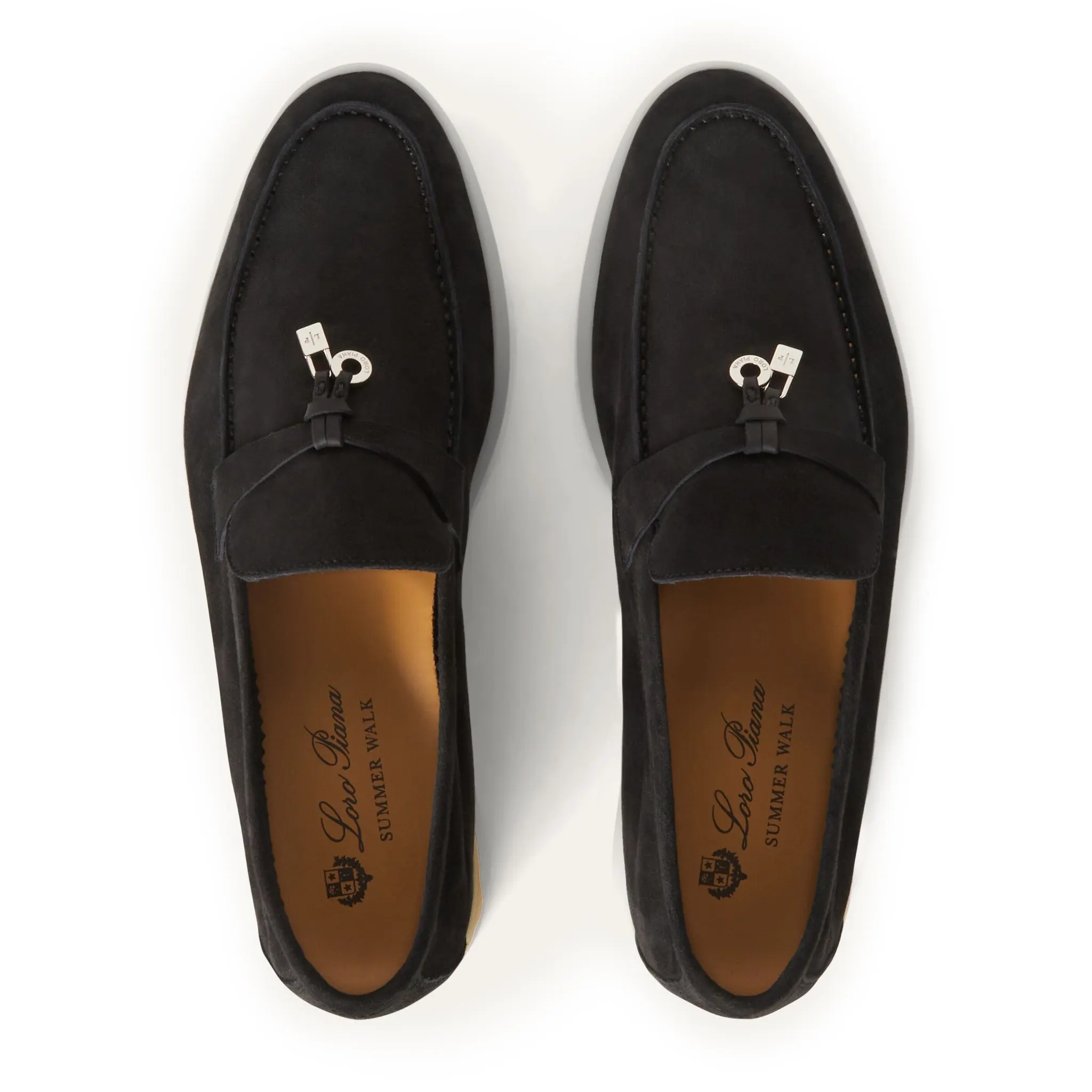 Loro Piana Summer Charms Walk Suede Caviar Loafers - Image 3