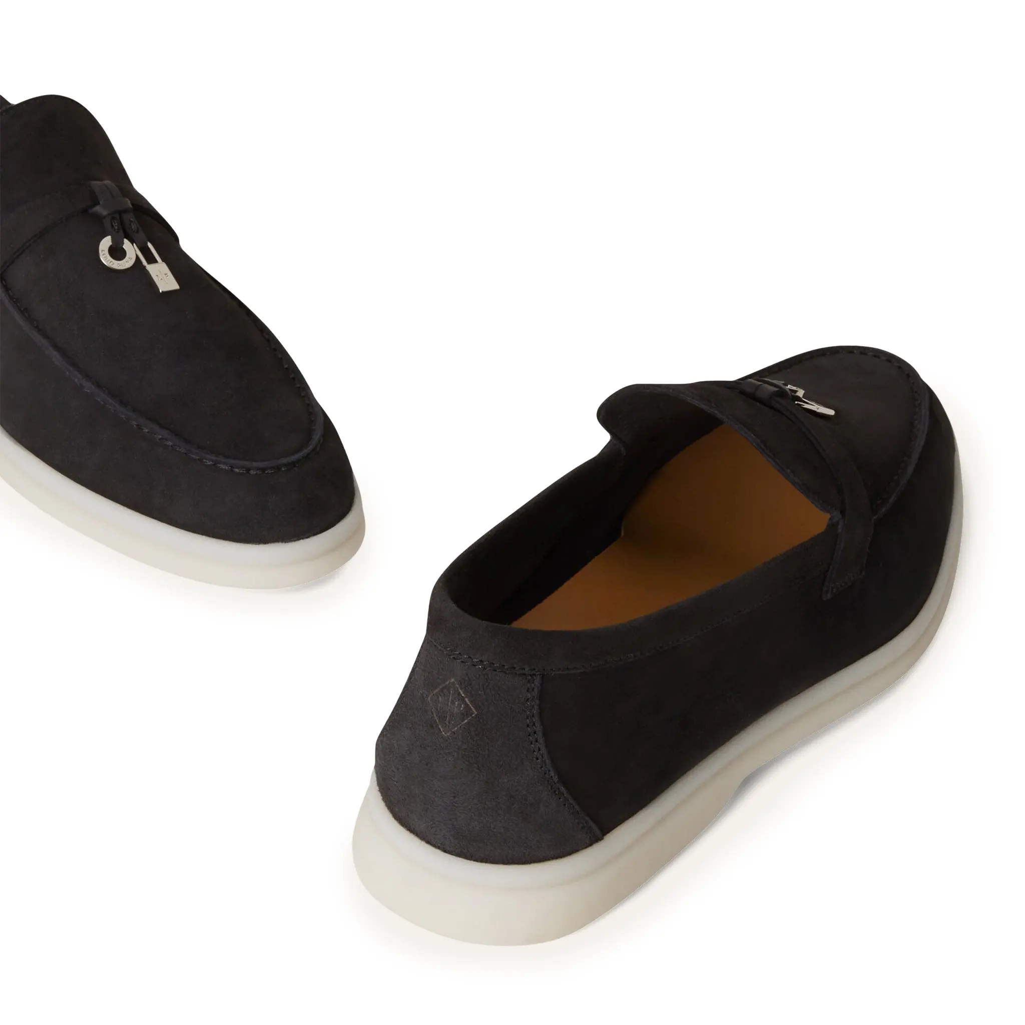 Loro Piana Summer Charms Walk Suede Caviar Loafers - Image 6