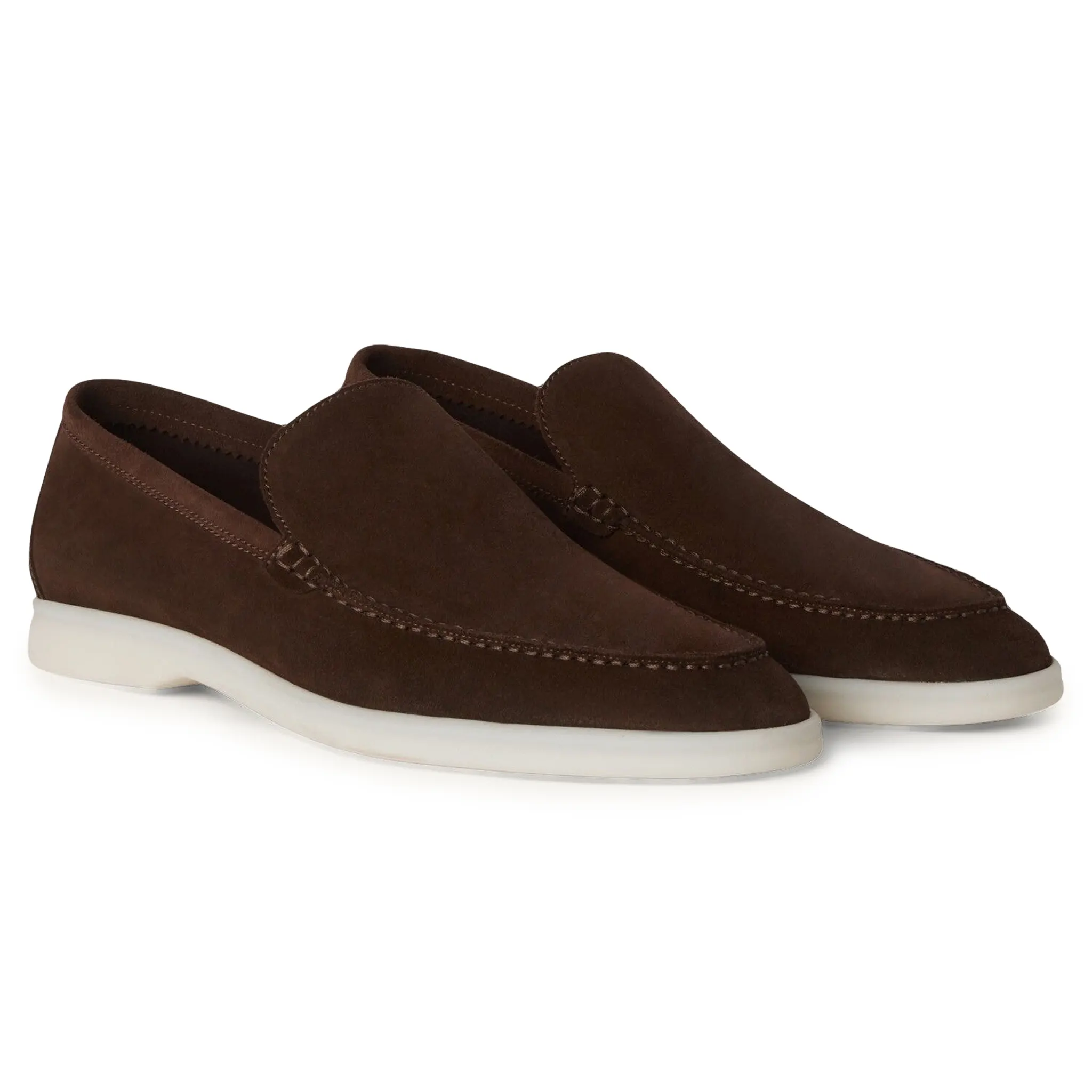 Loro Piana Summer Walk Suede Chocolate Loafers - Image 2