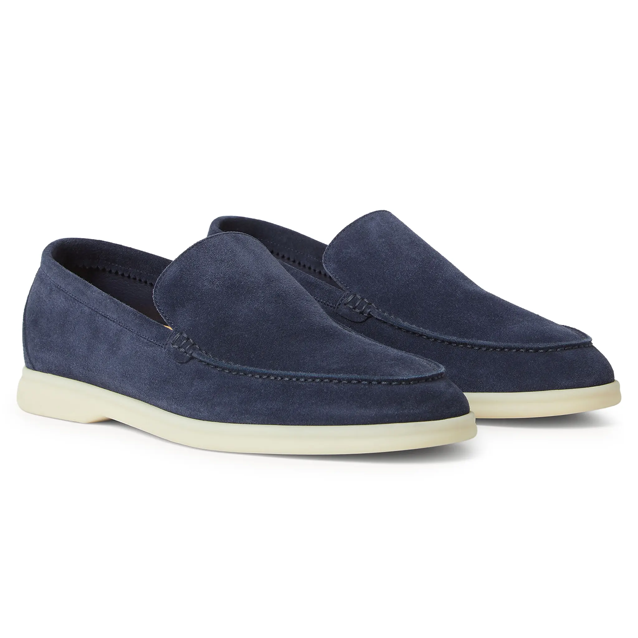 Loro Piana Summer Walk Suede Dark Deep Sea Loafers - Image 2