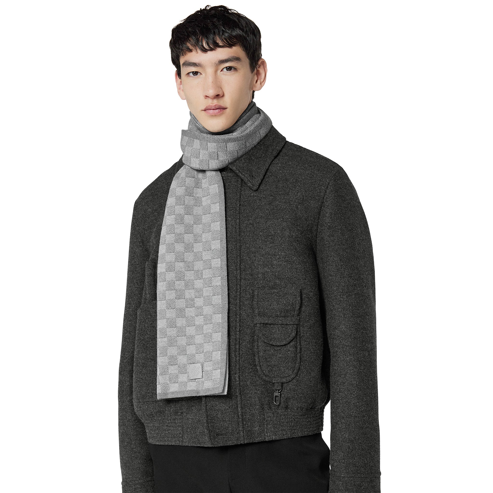 Louis Vuitton Néo Petit Damier Grey Beanie & Scarf - Image 5